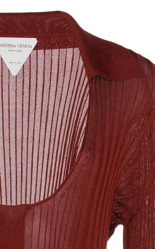 Ribbed Silk-Blend Top orange - 5