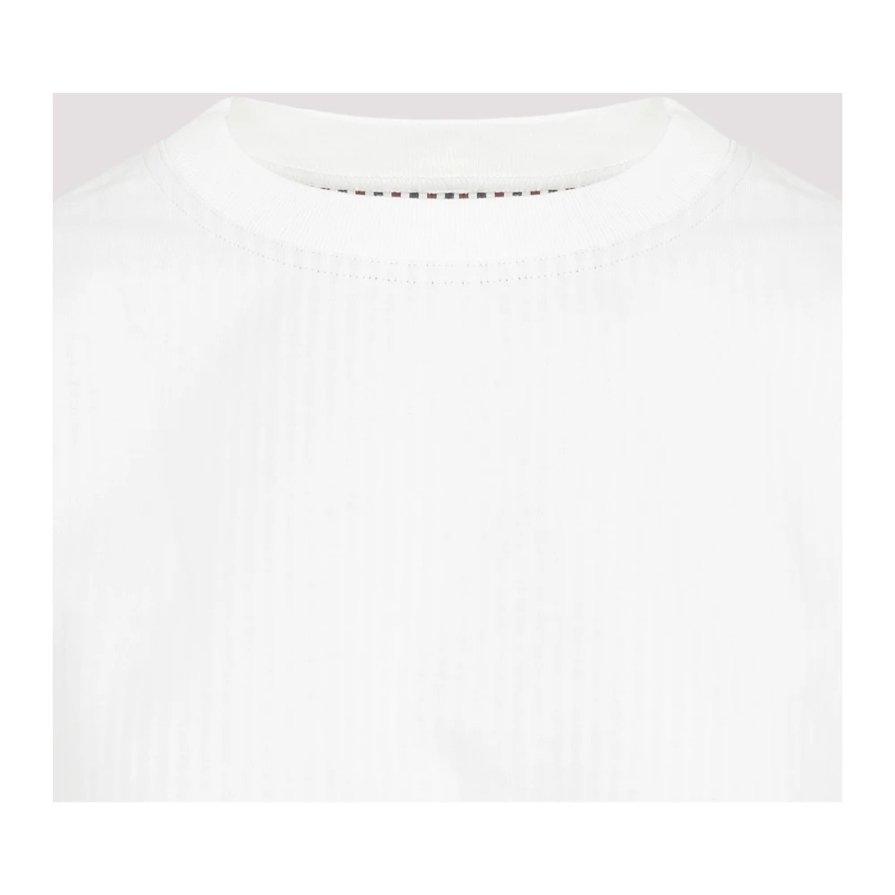 STRIPED WHITE COTTON T-SHIRT - 3