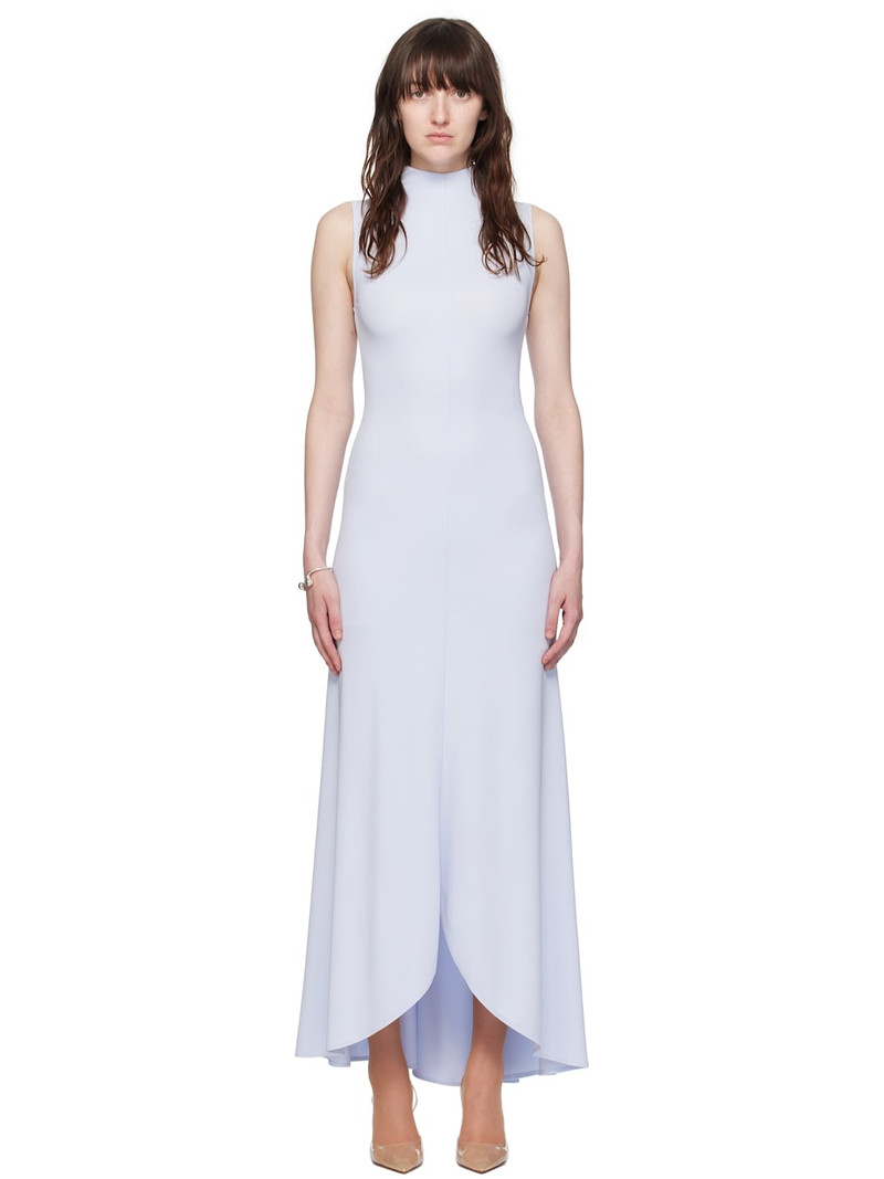 Blue Mock Neck Maxi Dress 1