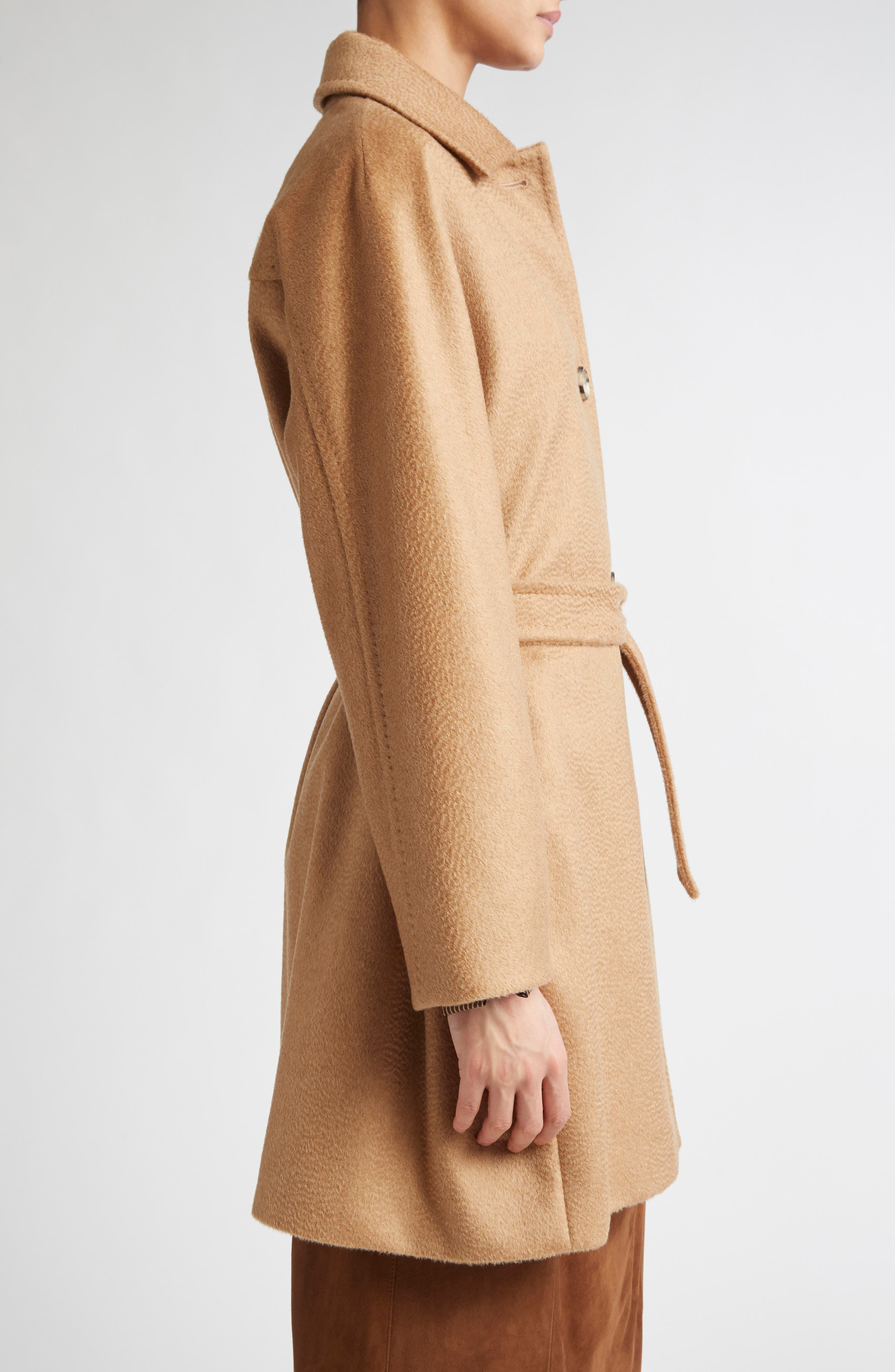 Max Mara Filato Belted Camel Hair Wrap Coat at Nordstrom - 4