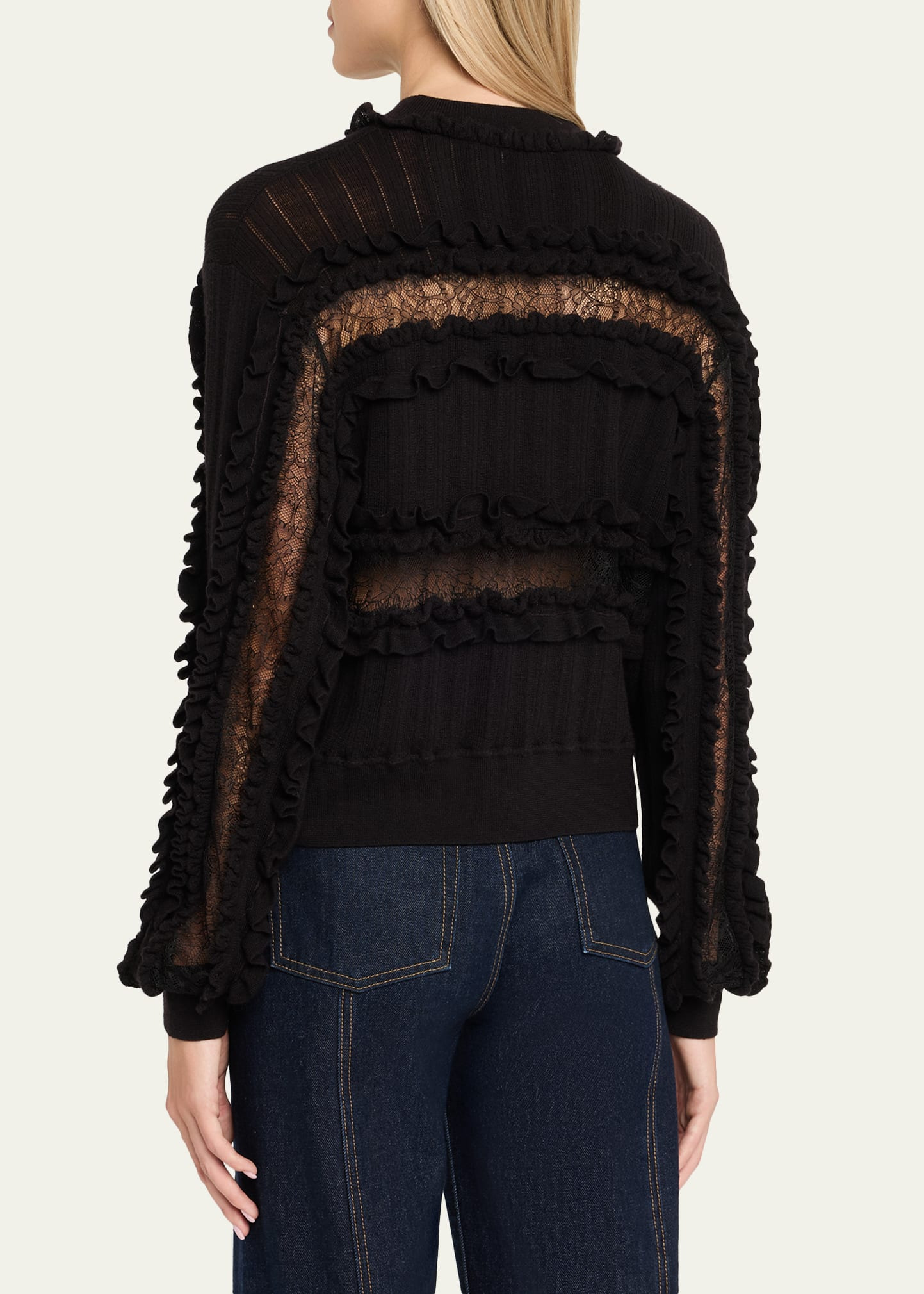 Demma Ruffled Fine-Knit Sweater - 3