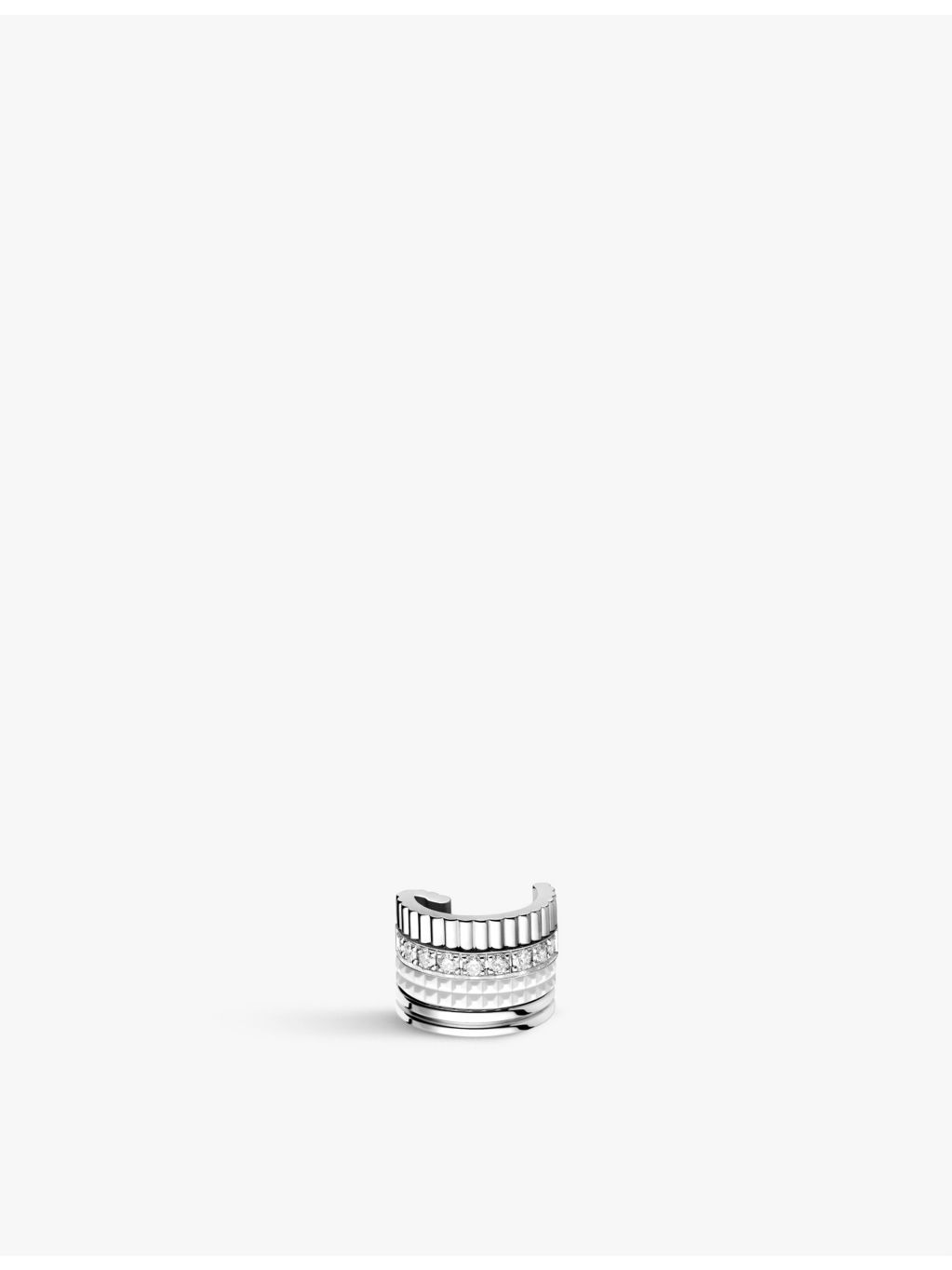 Quatre Double White 18ct white-gold and 0.24ct diamond single earring - 3