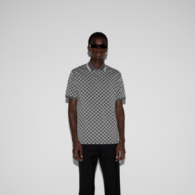 GG cotton lurex jacquard polo shirt 3