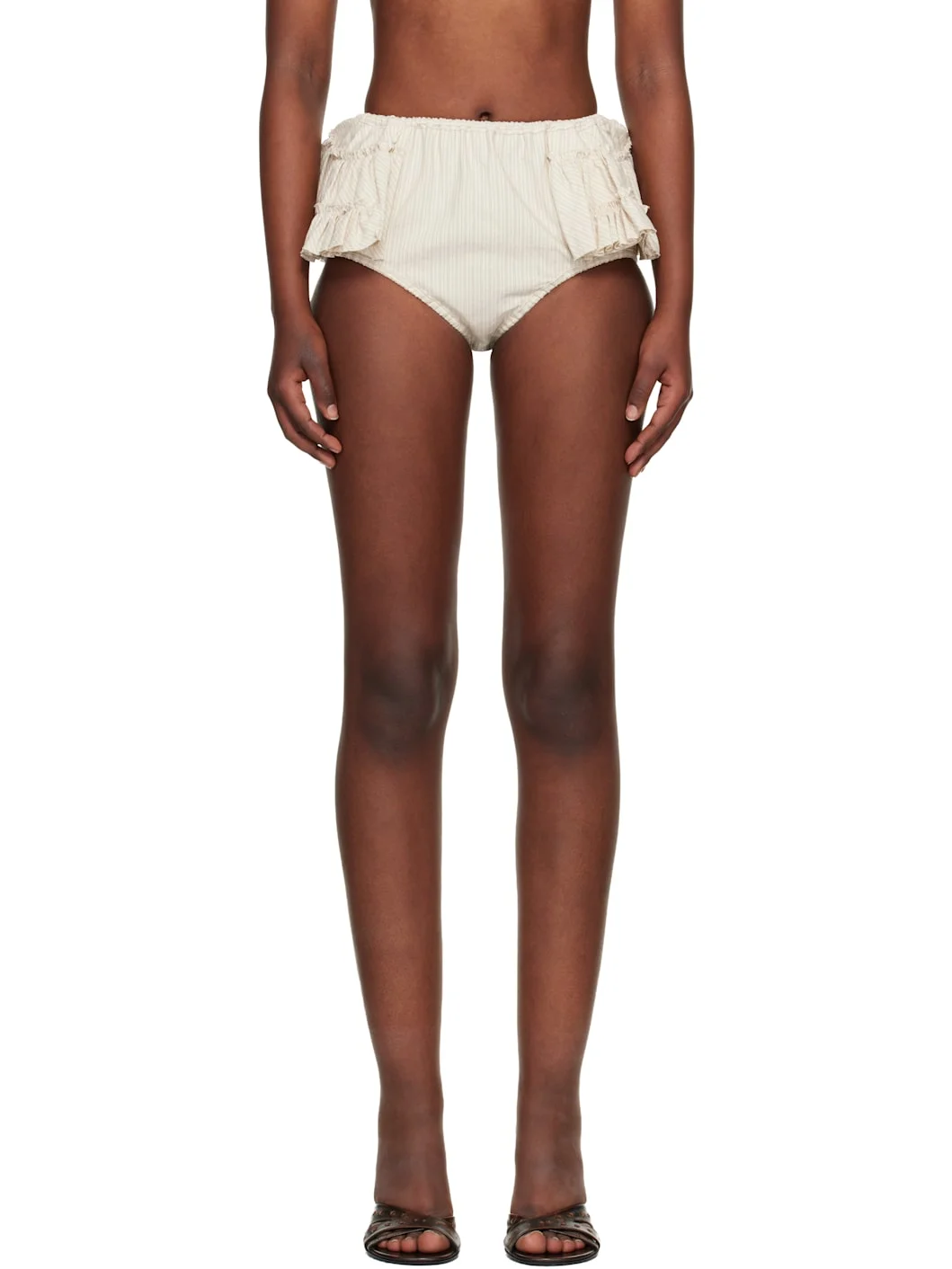 Beige Ruffled Briefs - 1