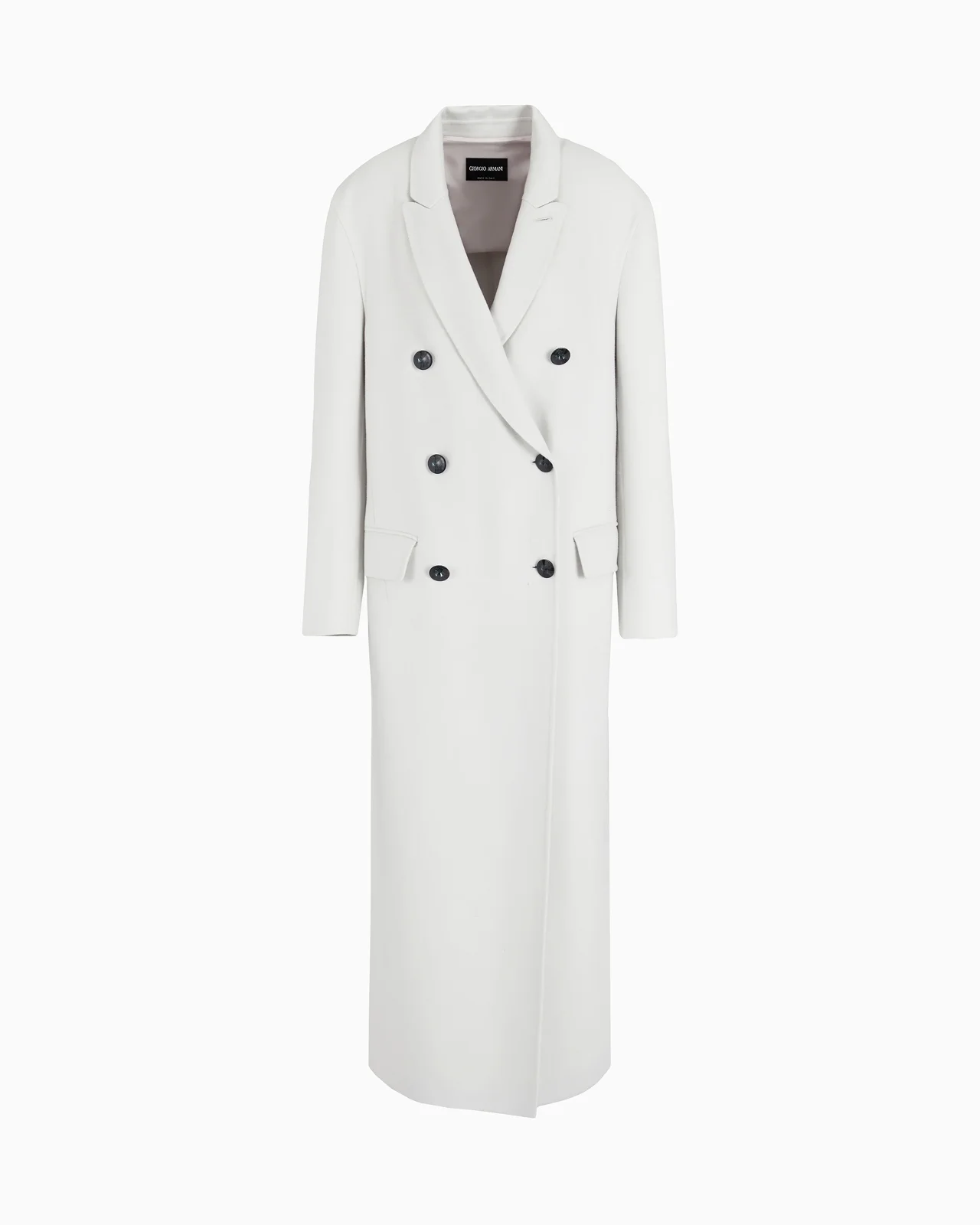 Double-breasted long coat in double cashmere - 1