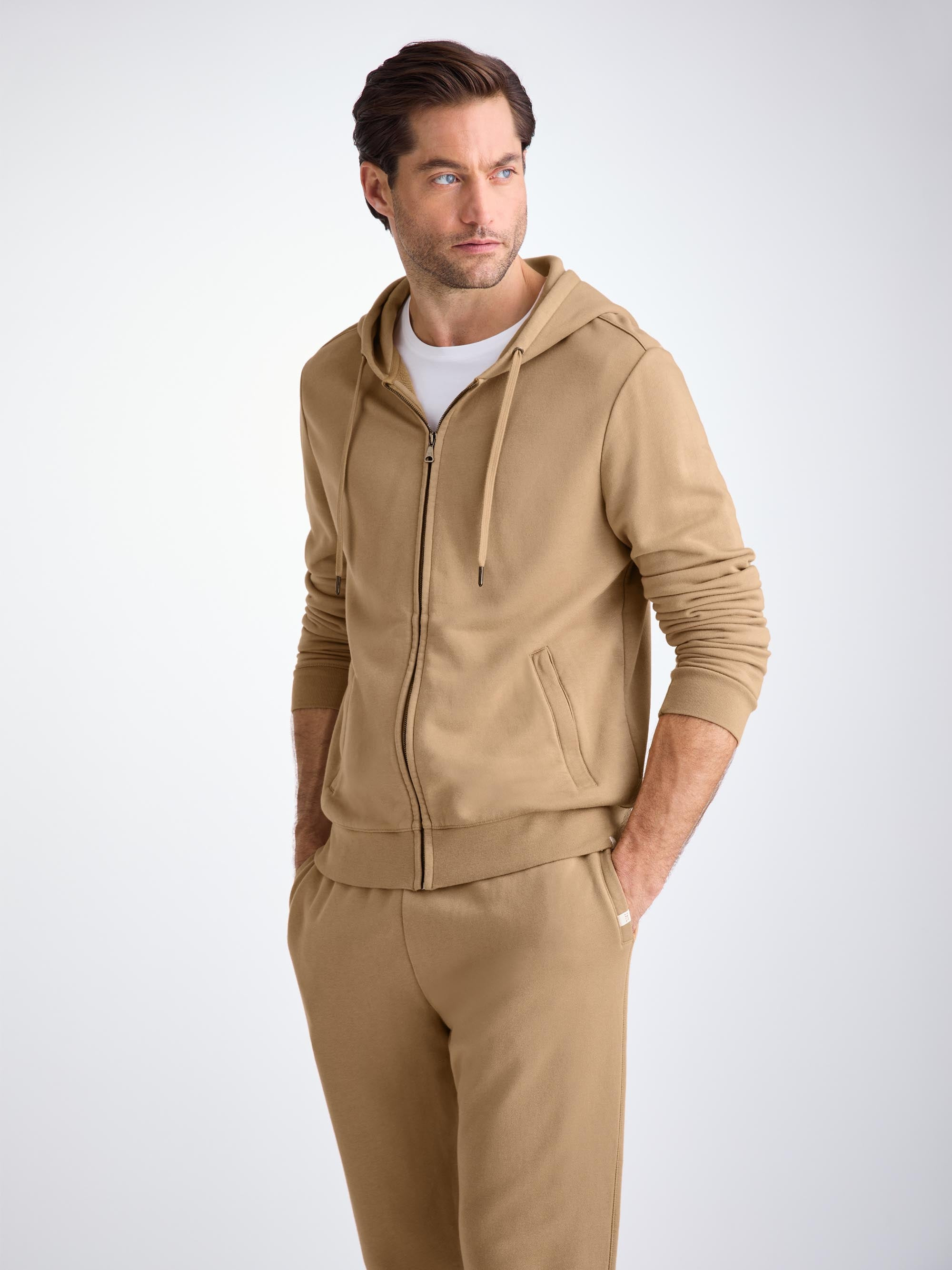 Men's Hoodie Quinn Cotton Modal Camel - 6