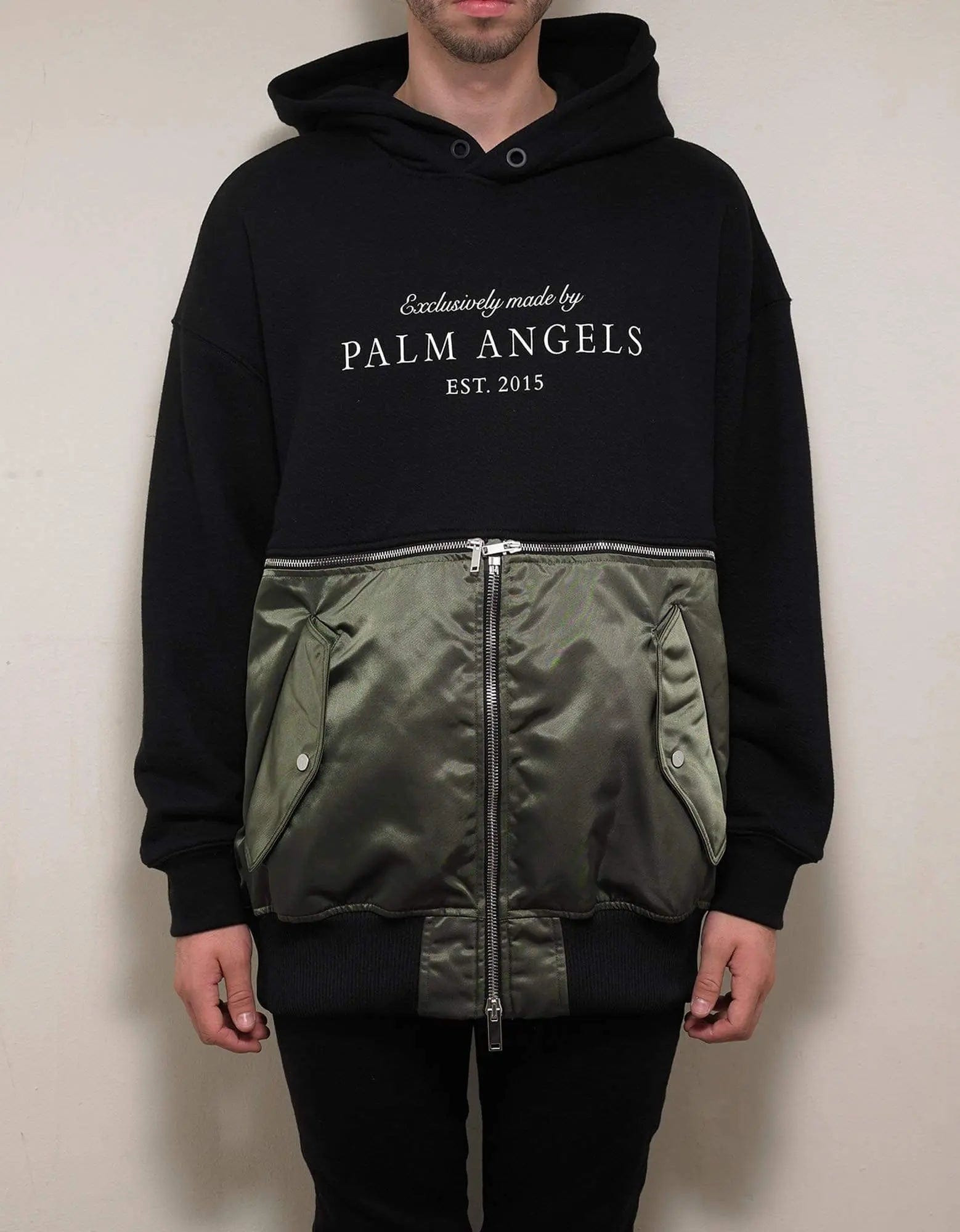 Palm Angels Black Hybrid Hoodie - 5