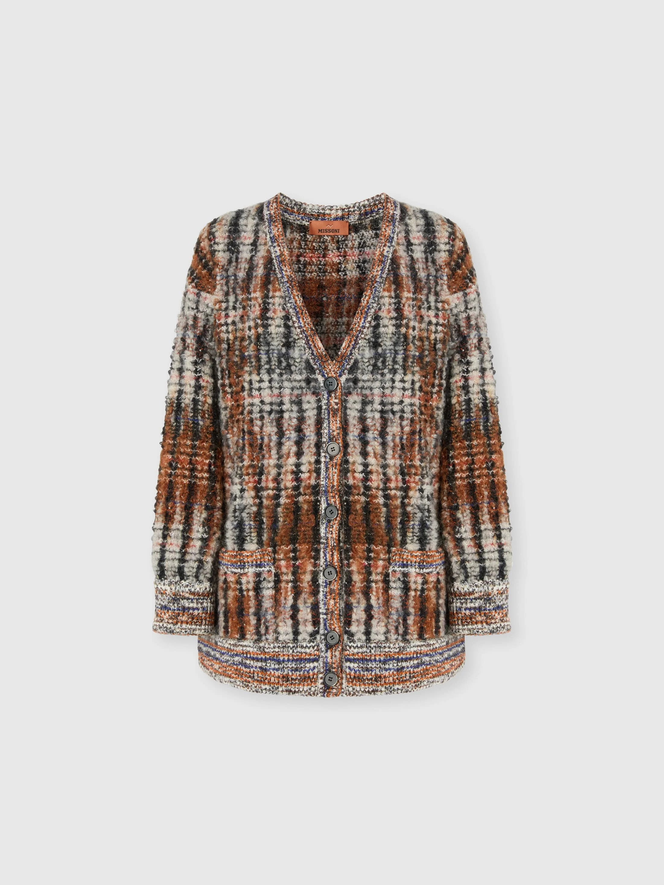Missoni Cardigan With Check Pattern in White & Beige at Nordstrom - 1