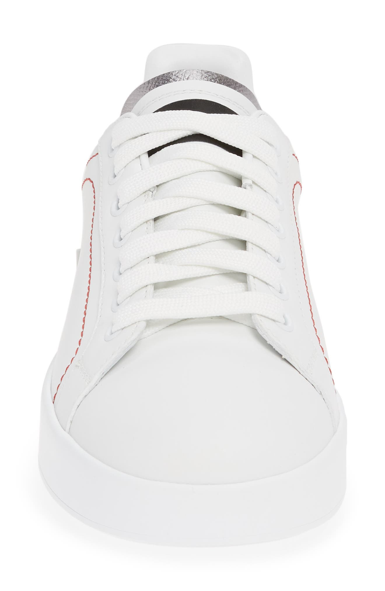 Dolce&Gabbana Portofino Sneaker in White/Silver at Nordstrom - 4