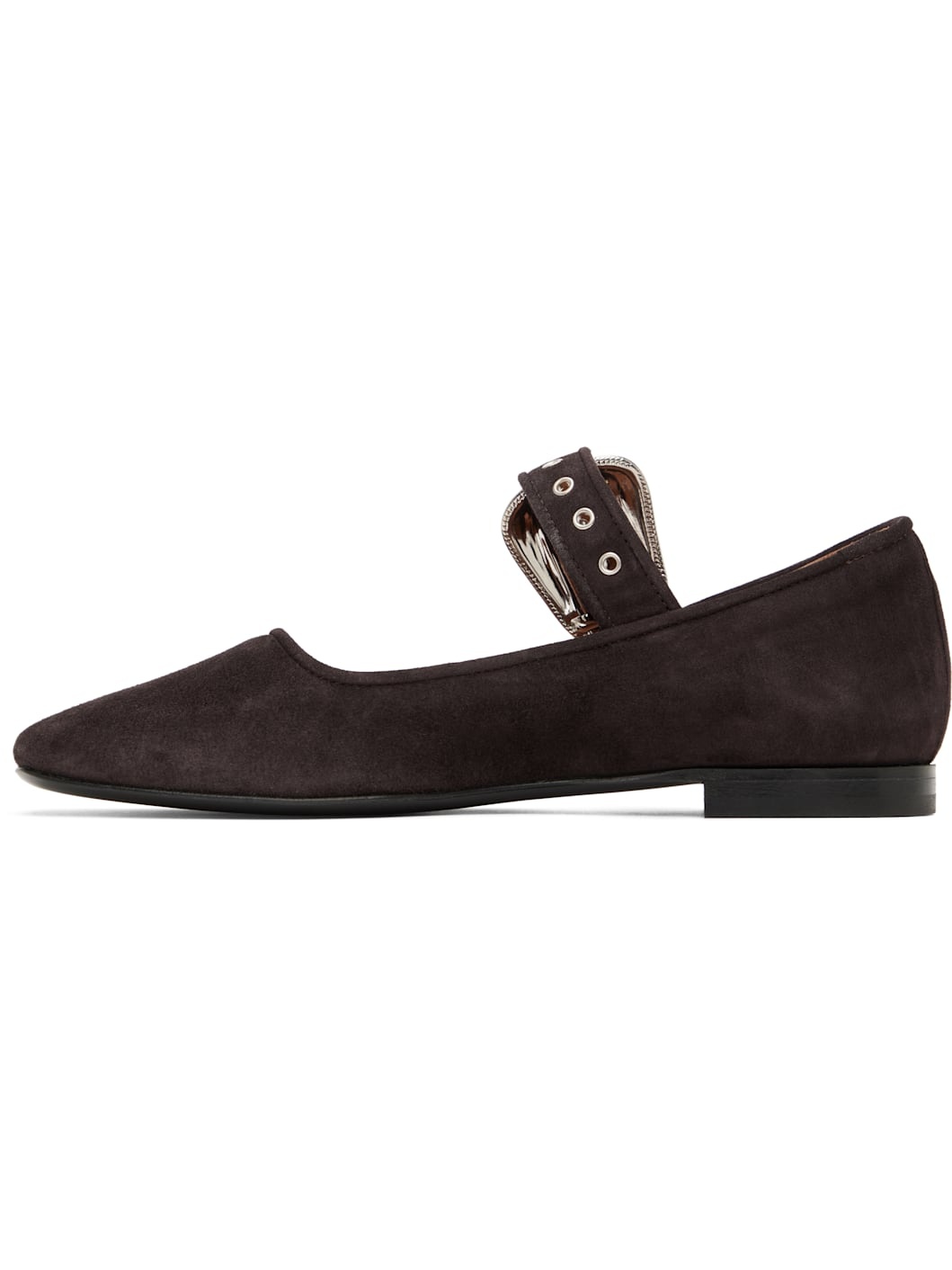 SSENSE Exclusive Brown Mary Jane Buckle Ballerina Flats - 3