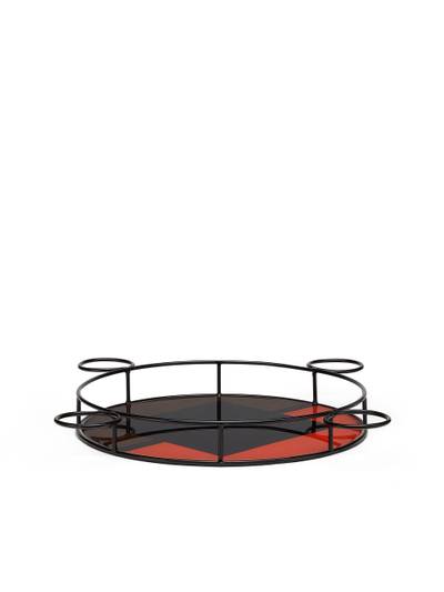 Marni MARNI MARKET ROUND TRAY IN IRON AND RED, BROWN AND BLACK RESIN outlook