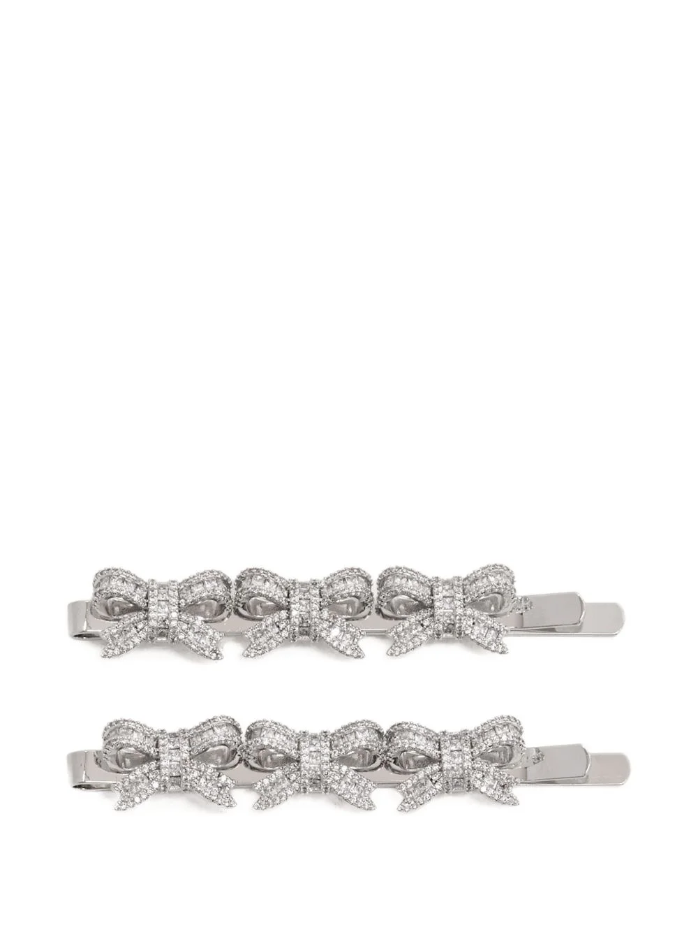 crystal-embellished bow hair slides - 1