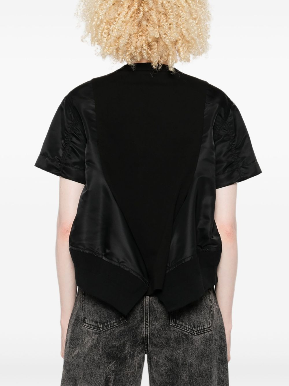 Sacai Women Cotton And Nylon T-Shirt - 5