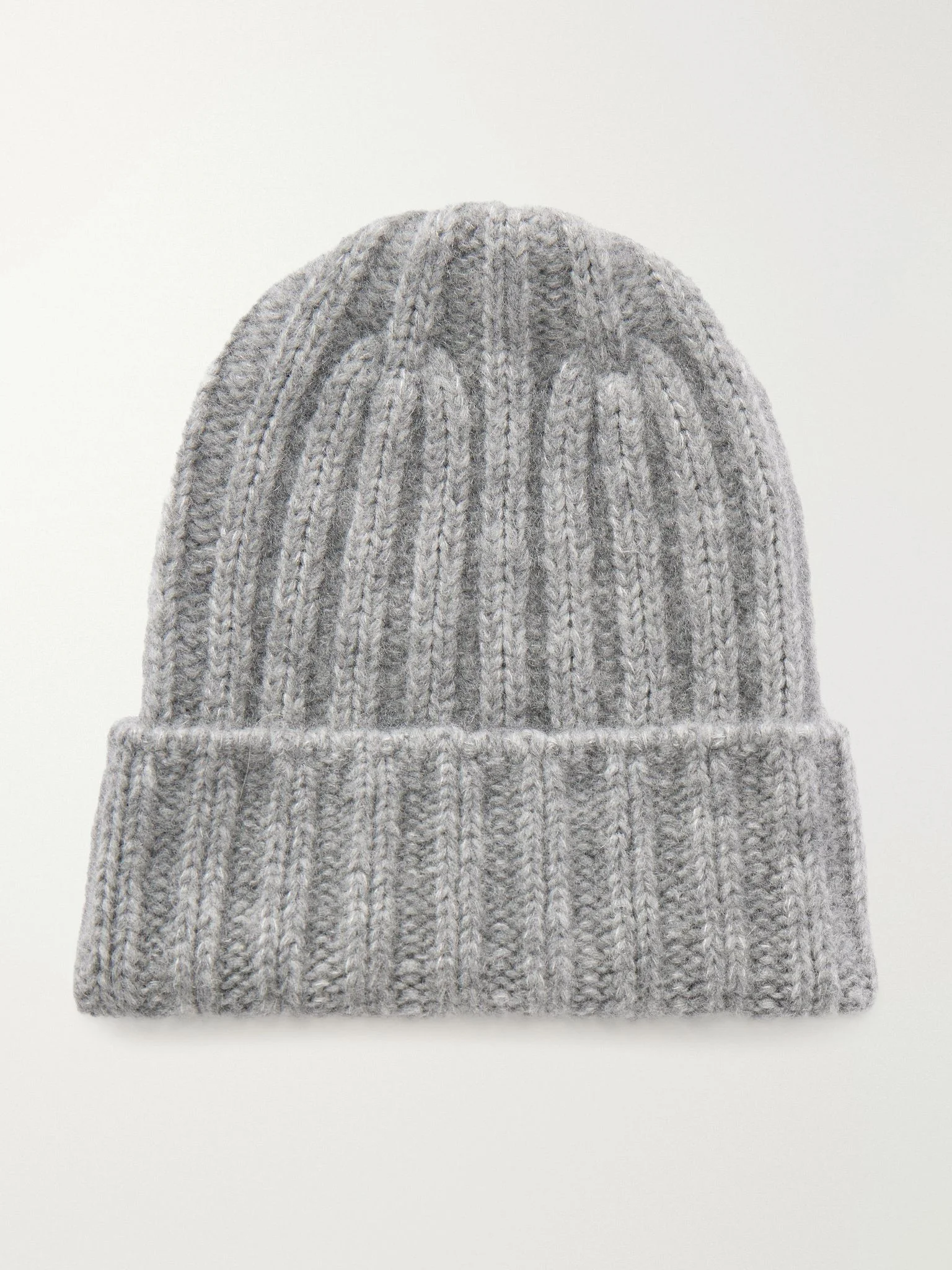 Bhaltair ribbed cashmere and silk-blend beanie Gray - 1