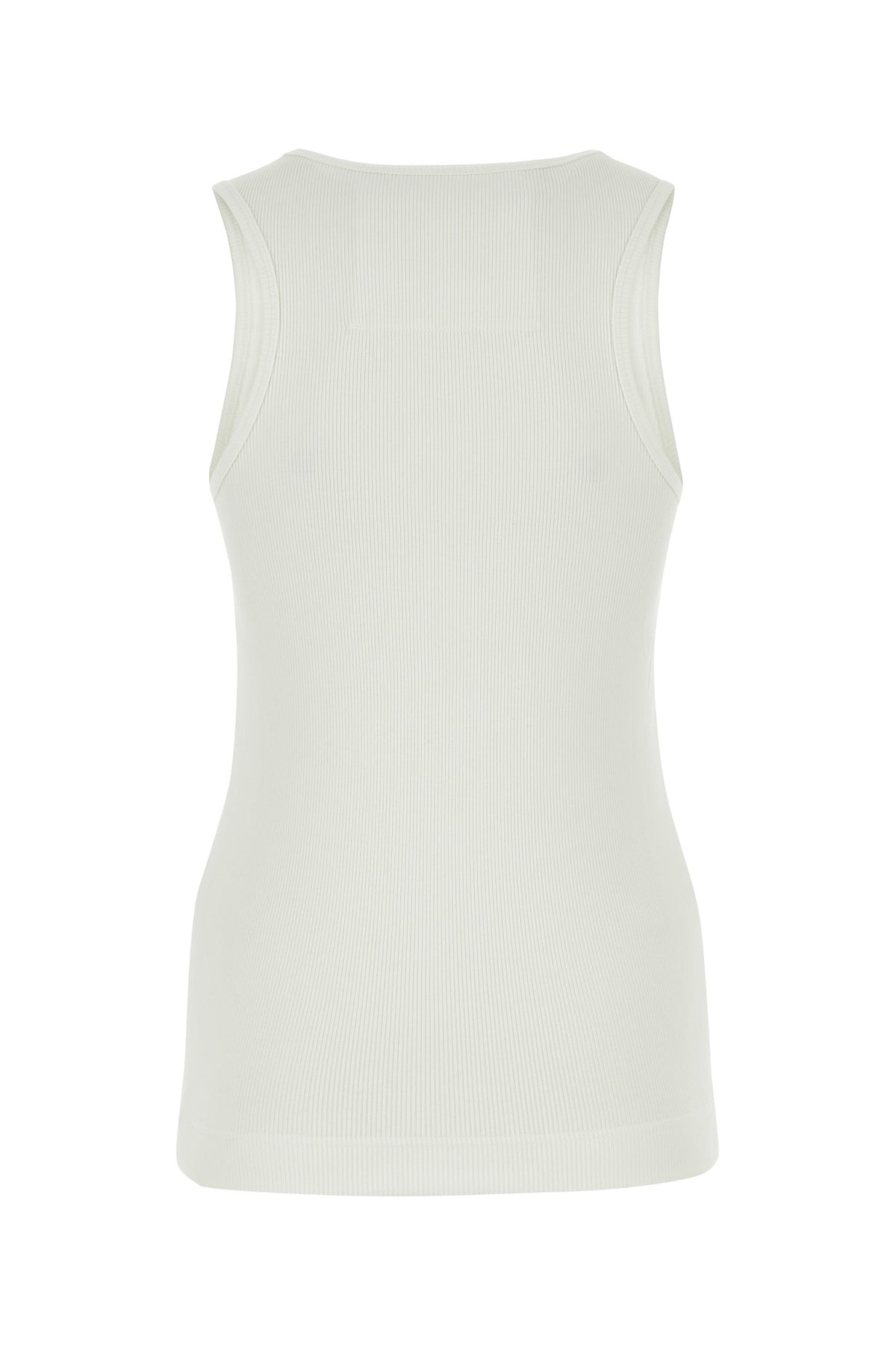 White stretch cotton tank top - 2