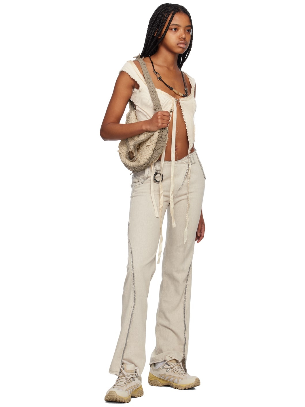 【関税込み】HYEIN SEO SSENSE限定 グレー ジーンズ HYEIN SEO SSENSE Exclusive Gray Jeans | REVERSIBLE
