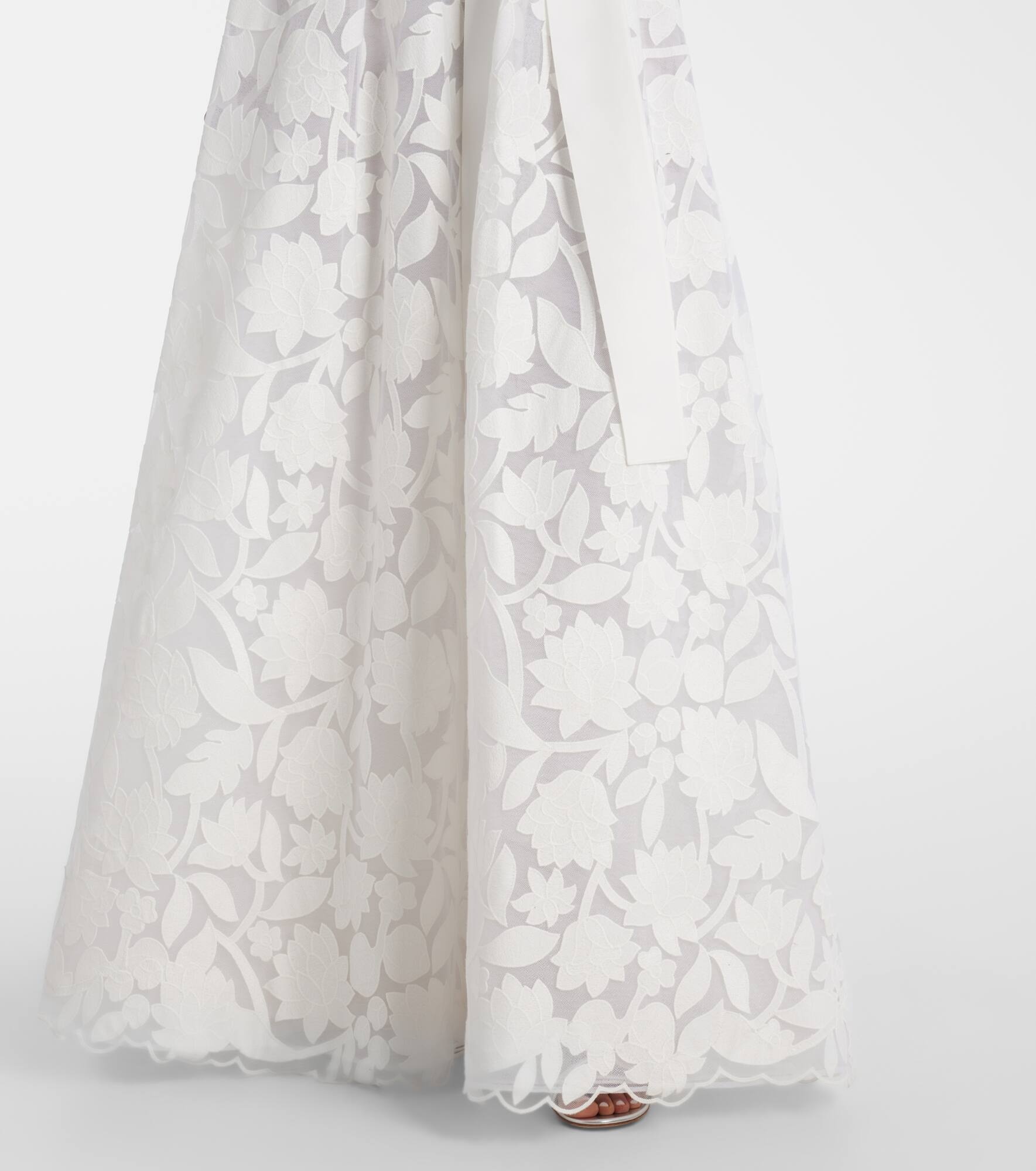 Bridal embroidered floral gown - 5