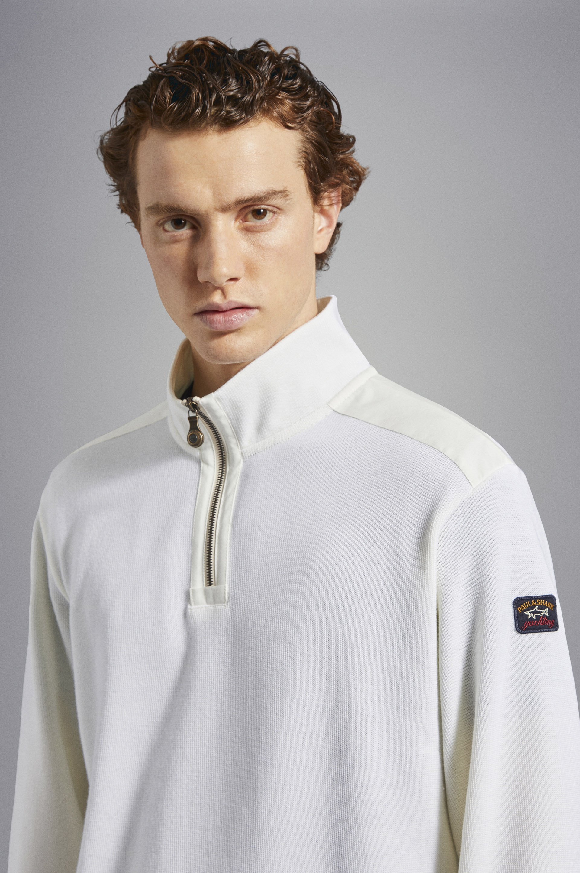 BRETAGNE WOOL HALF ZIP SWEATER WITH ICONIC BADGE - 4