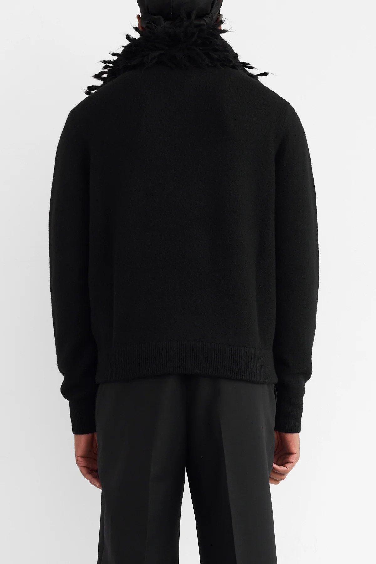 McQueen Mohair Fringes Sweater Black - 5