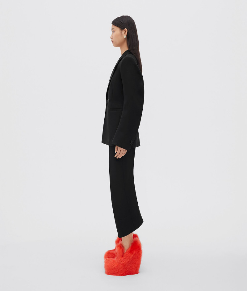 Bottega Veneta curved sleeves compact wool and satin jacket outlook