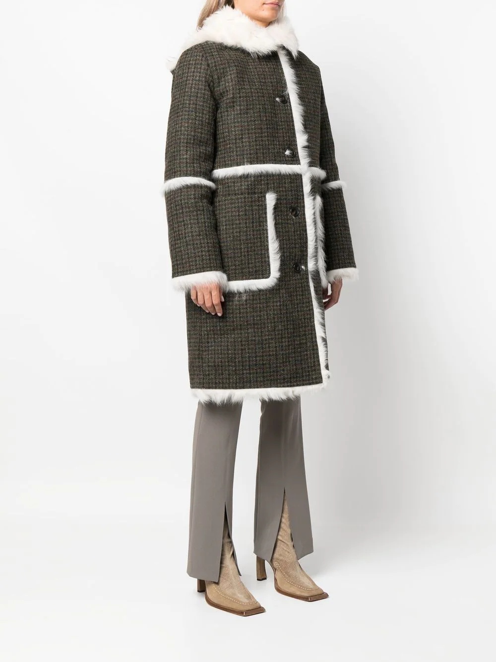 shearling wool coat - 3