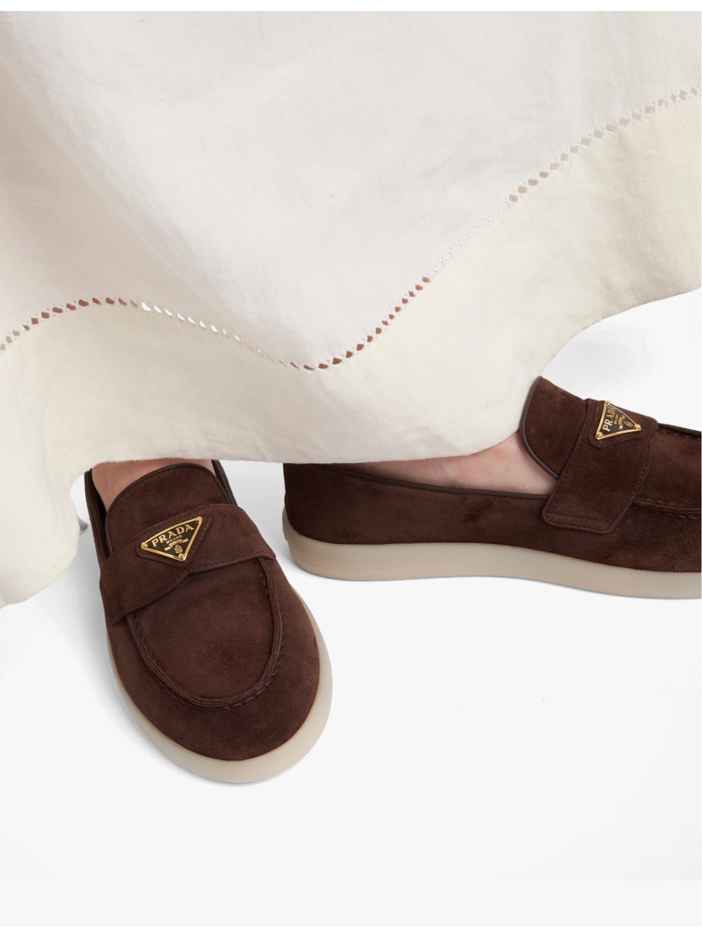 Logo-embellished suede loafers - 2