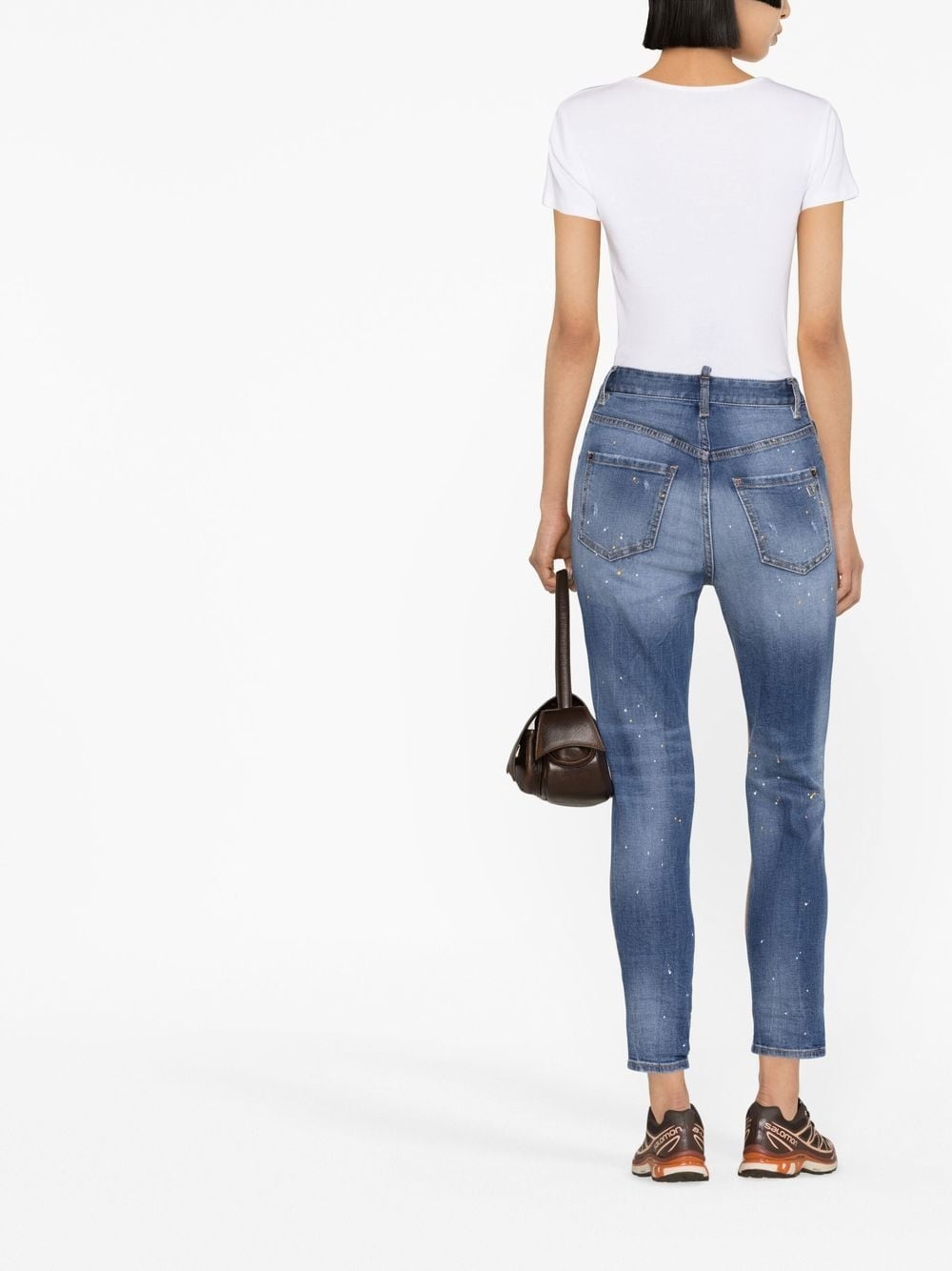 paint-splatter skinny cropped jeans - 3