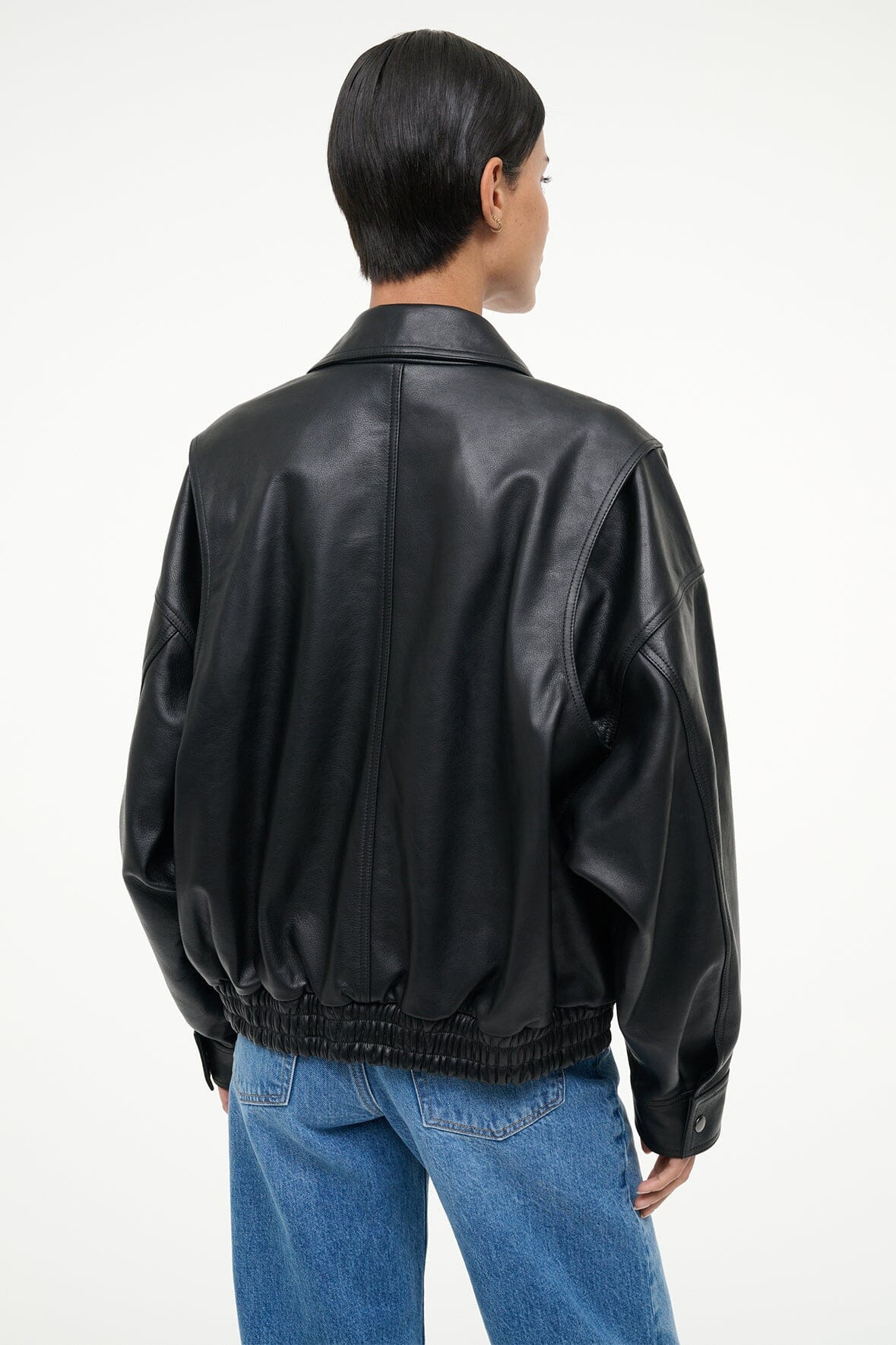 STAUD EUGENE LEATHER JACKET BLACK - 5