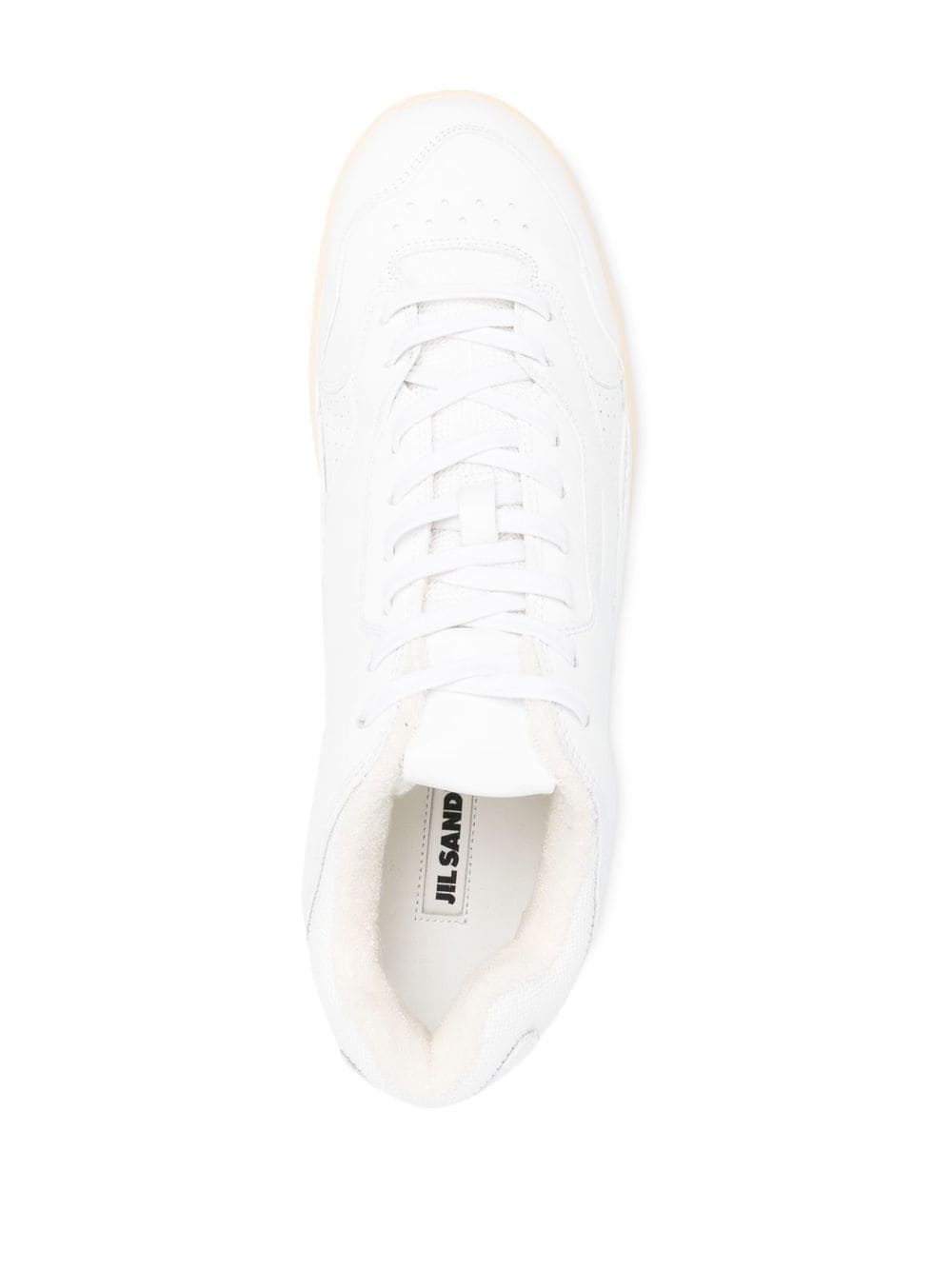 panelled low-top leather sneakers - 4