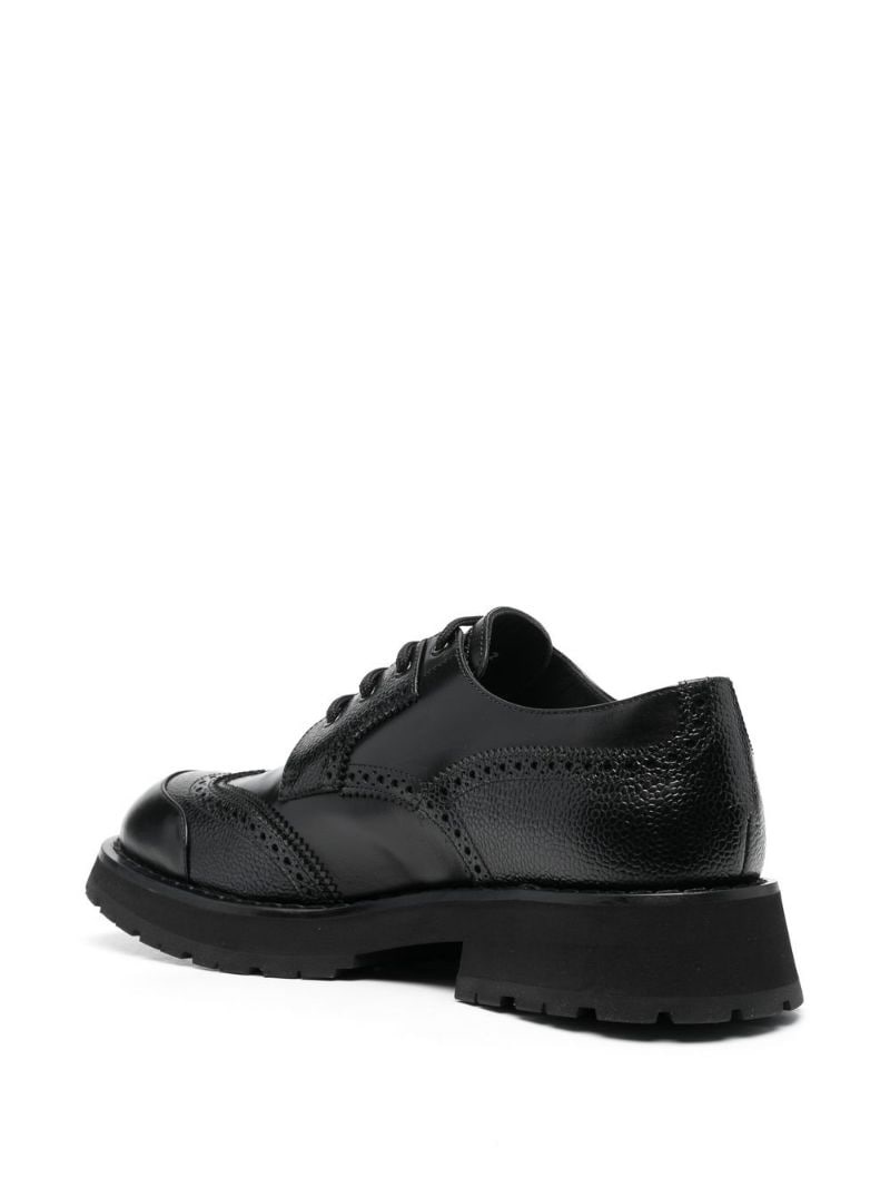 polished lace-up fastening brogues - 3