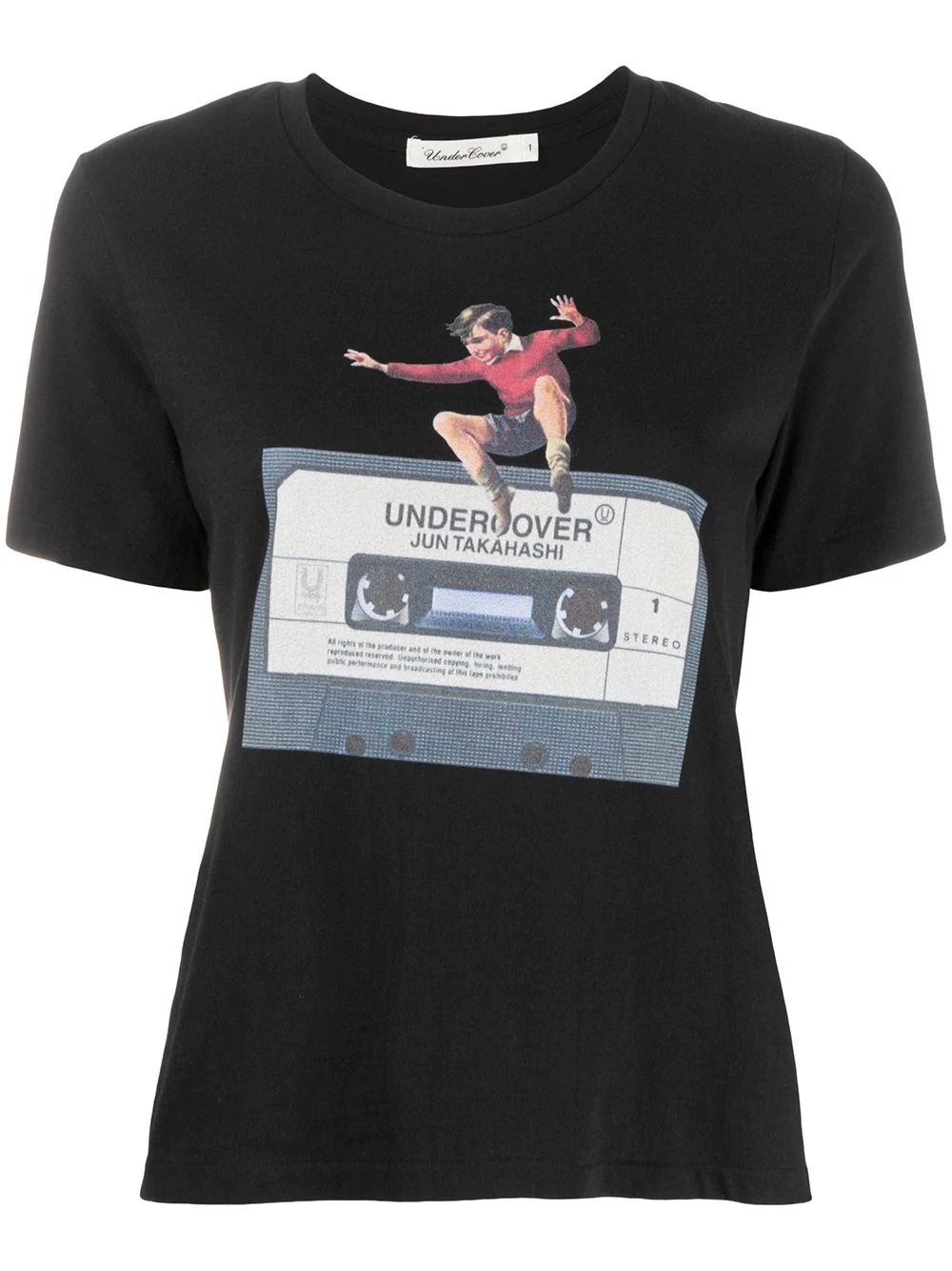 mix-tape print T-shirt - 1