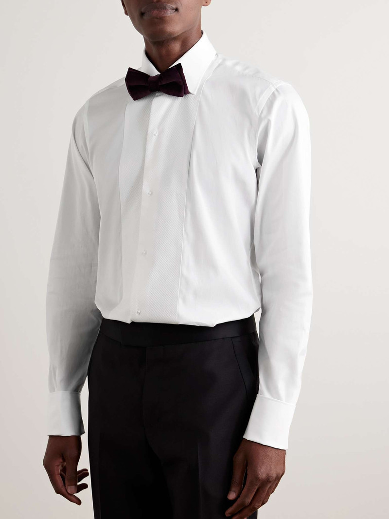 Marcella Bib-Front Cotton and Lyocell-Blend Poplin and Piqué Tuxedo Shirt - 1