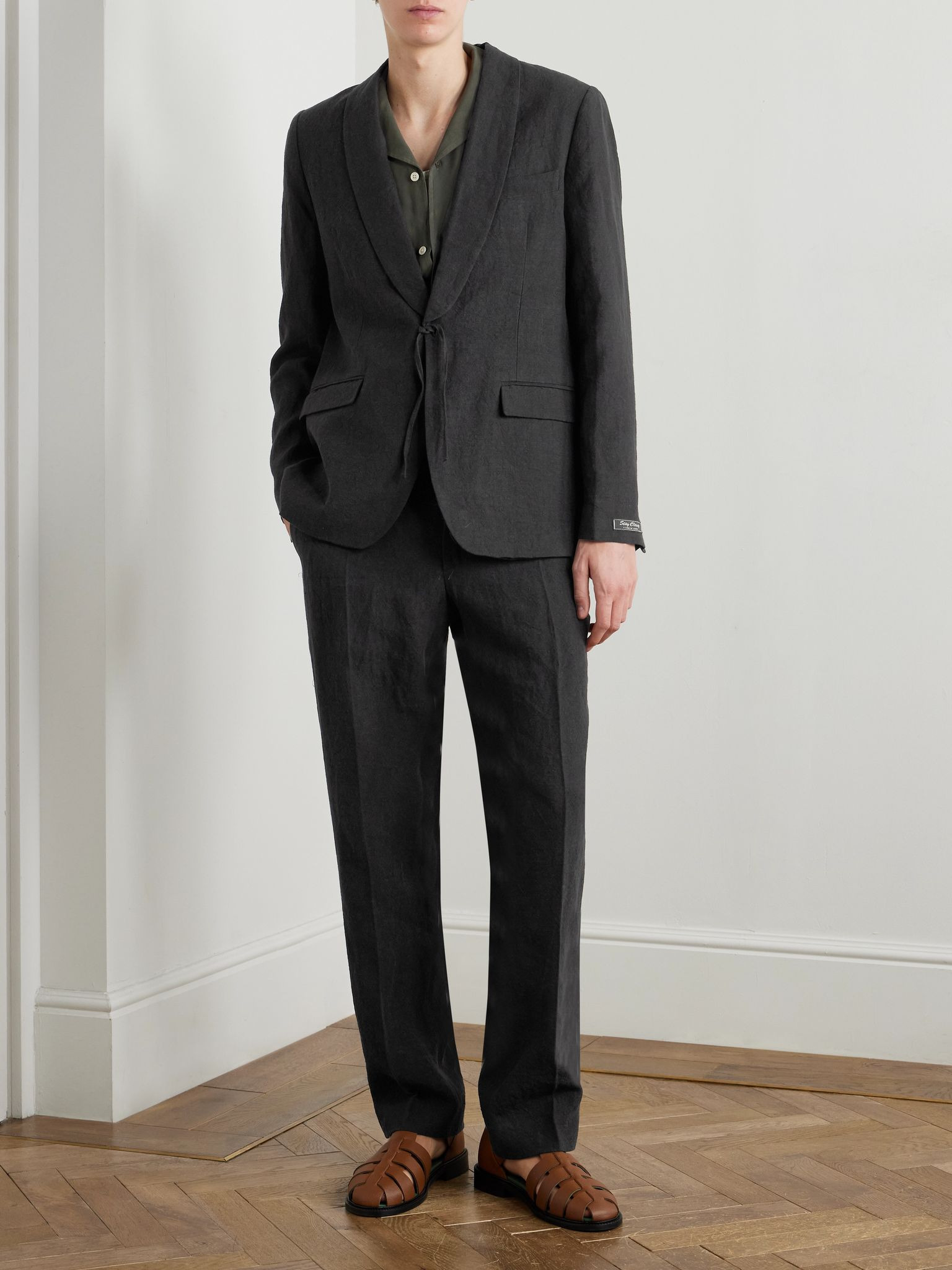 Shinji Linen Suit Jacket Black - 2