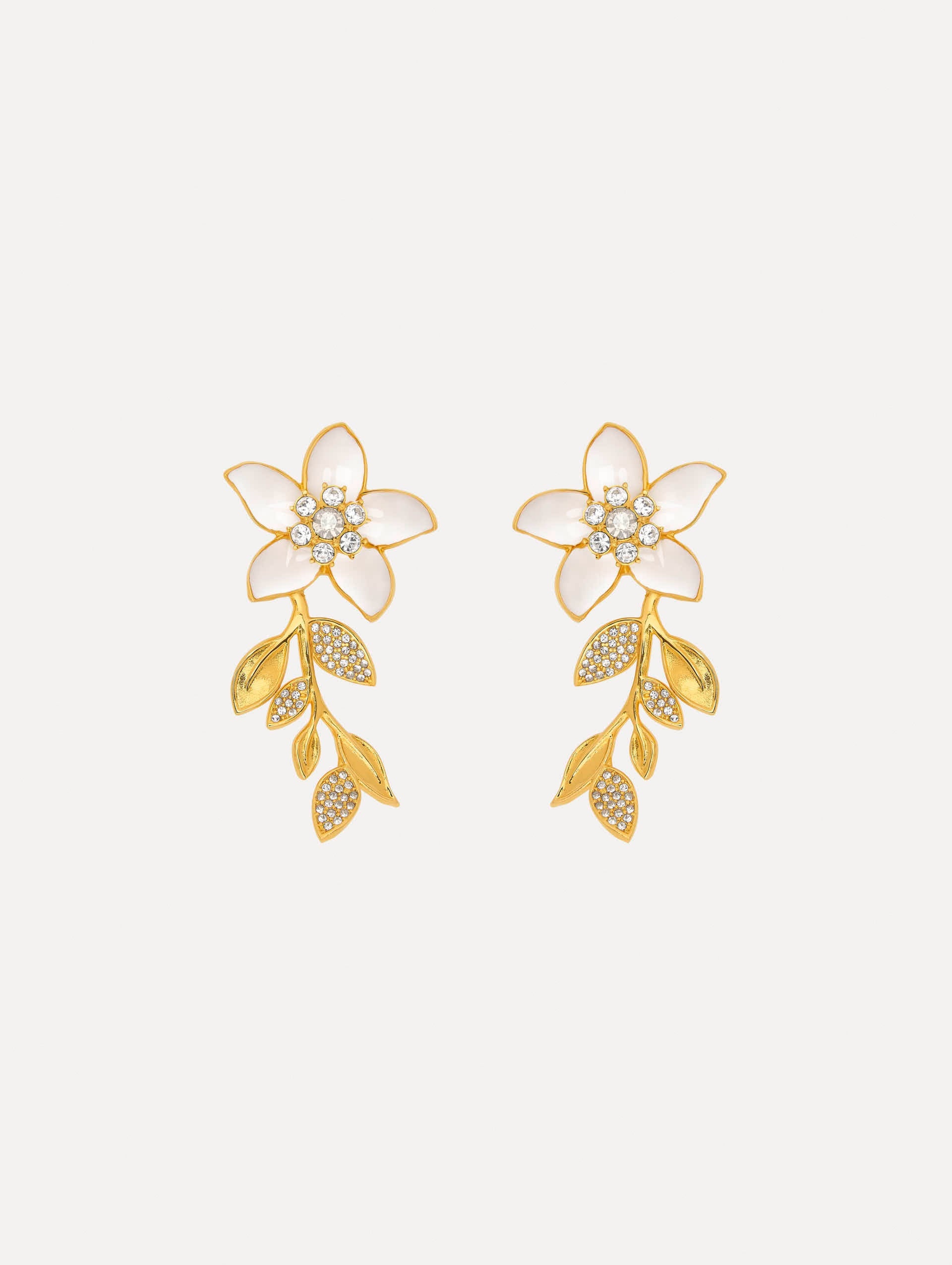ENAMEL JASMIN VINE EARRINGS - 1