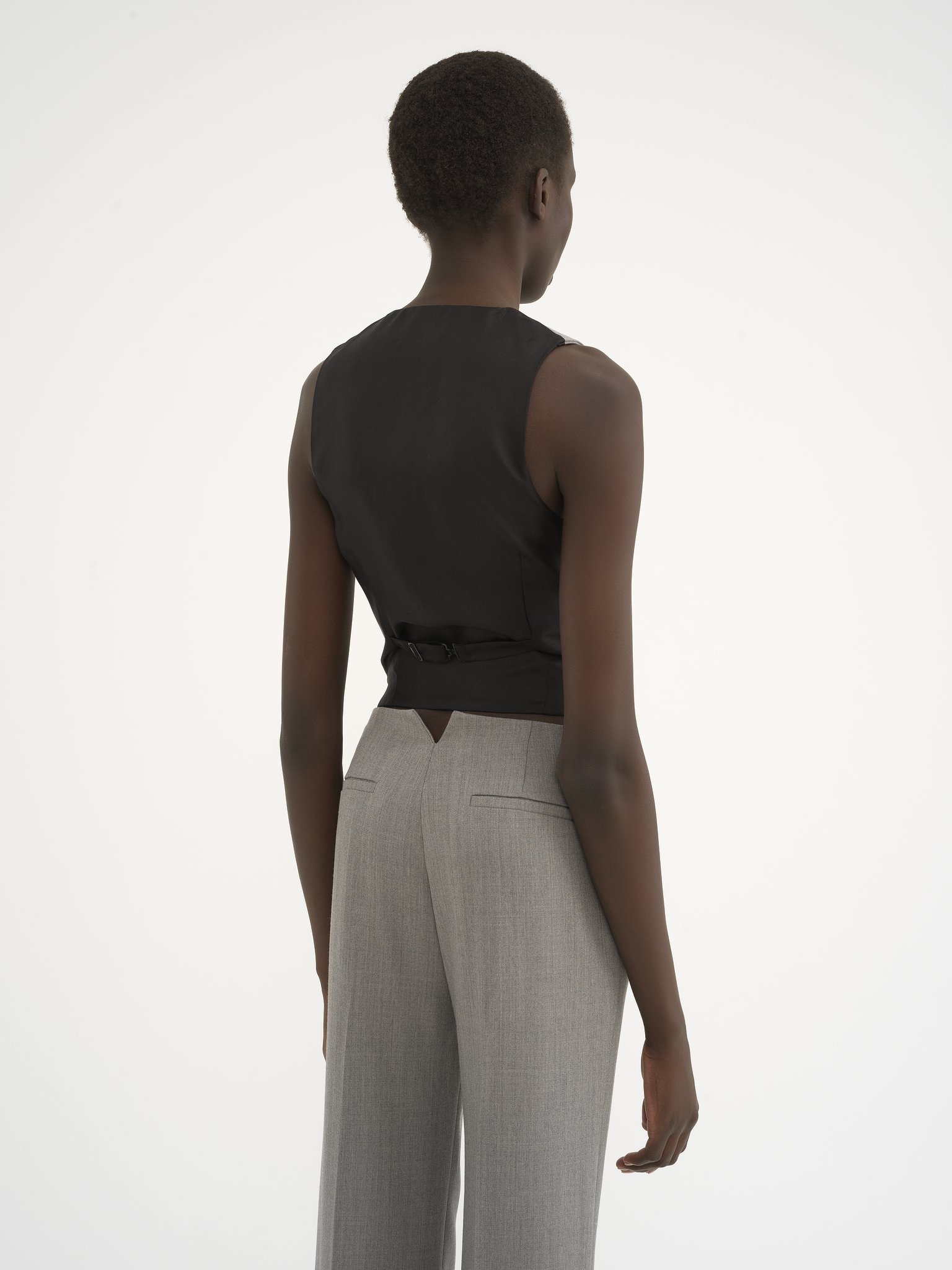 TAILORED WAISTCOAT IN WOOL GRAIN DE POUDRE - 5
