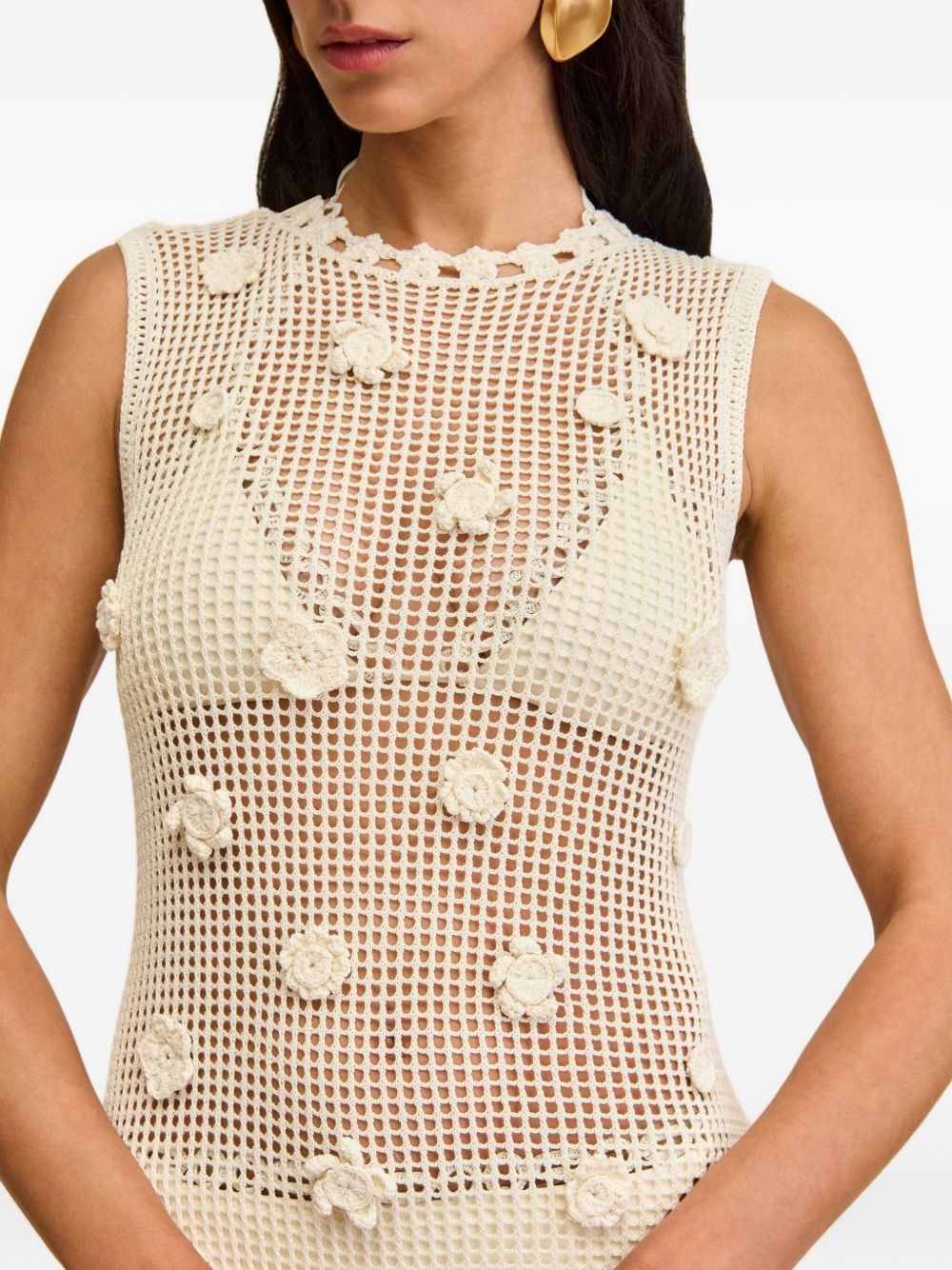 Vermeer flower-embellished crochet dress - 2