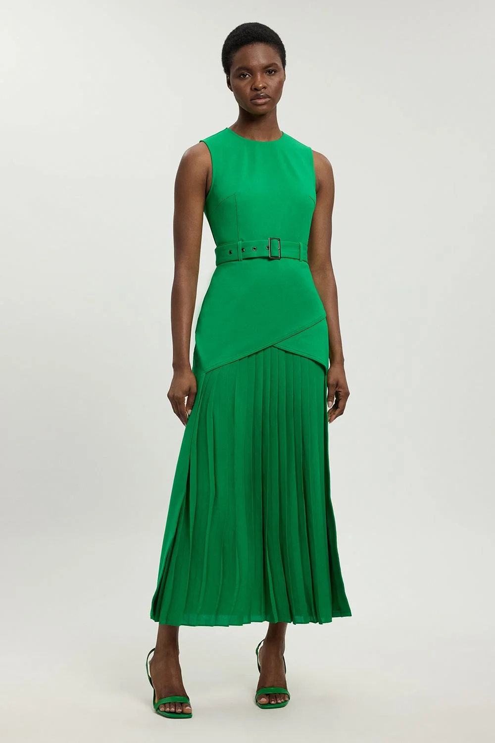Forever Ponte And Georgette Jersey Pleated Maxi Dress - 1