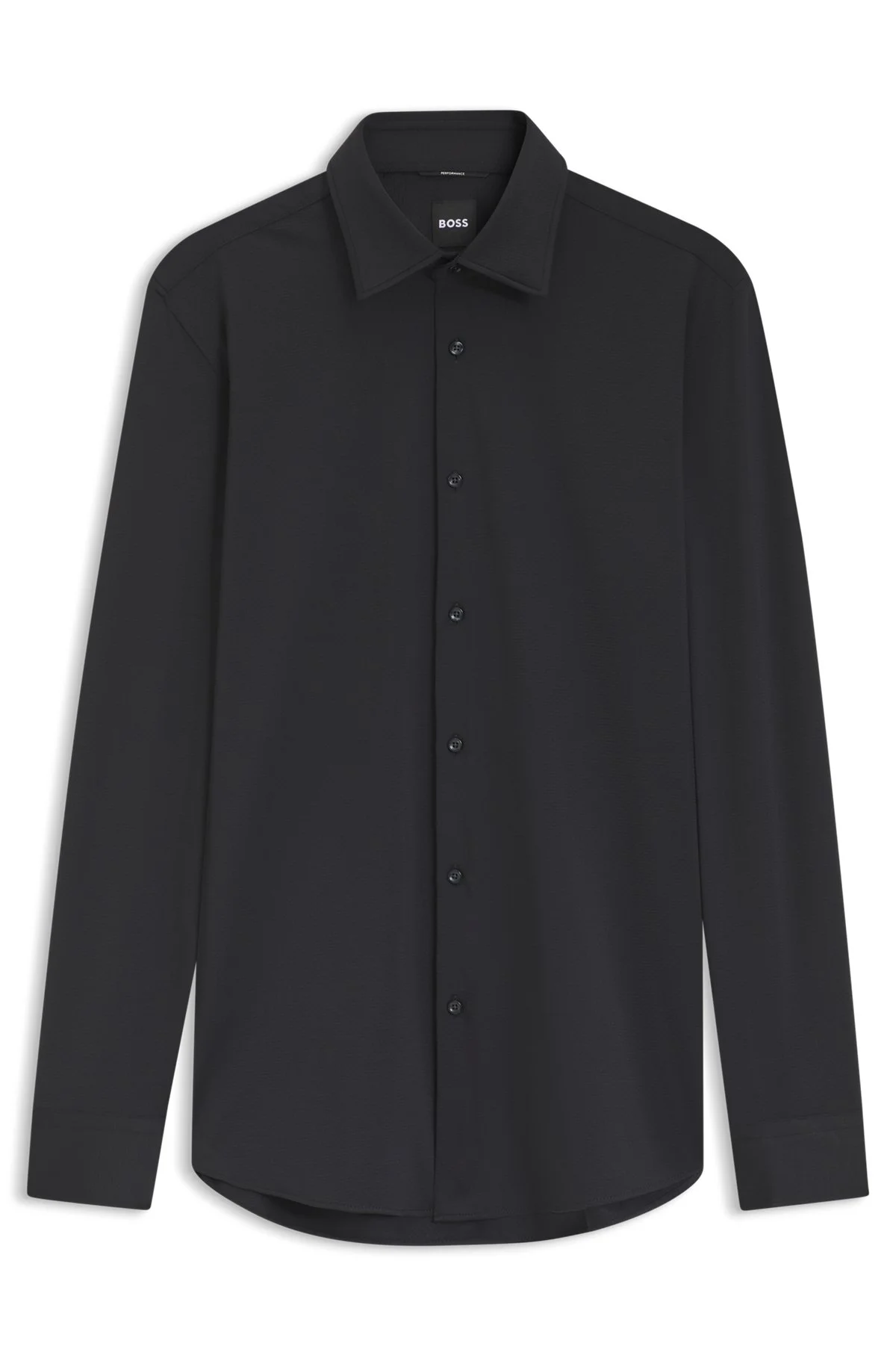 SLIM-FIT SHIRT IN ITALIAN-MADE PERFORMANCE-STRETCH JERSEY - 1