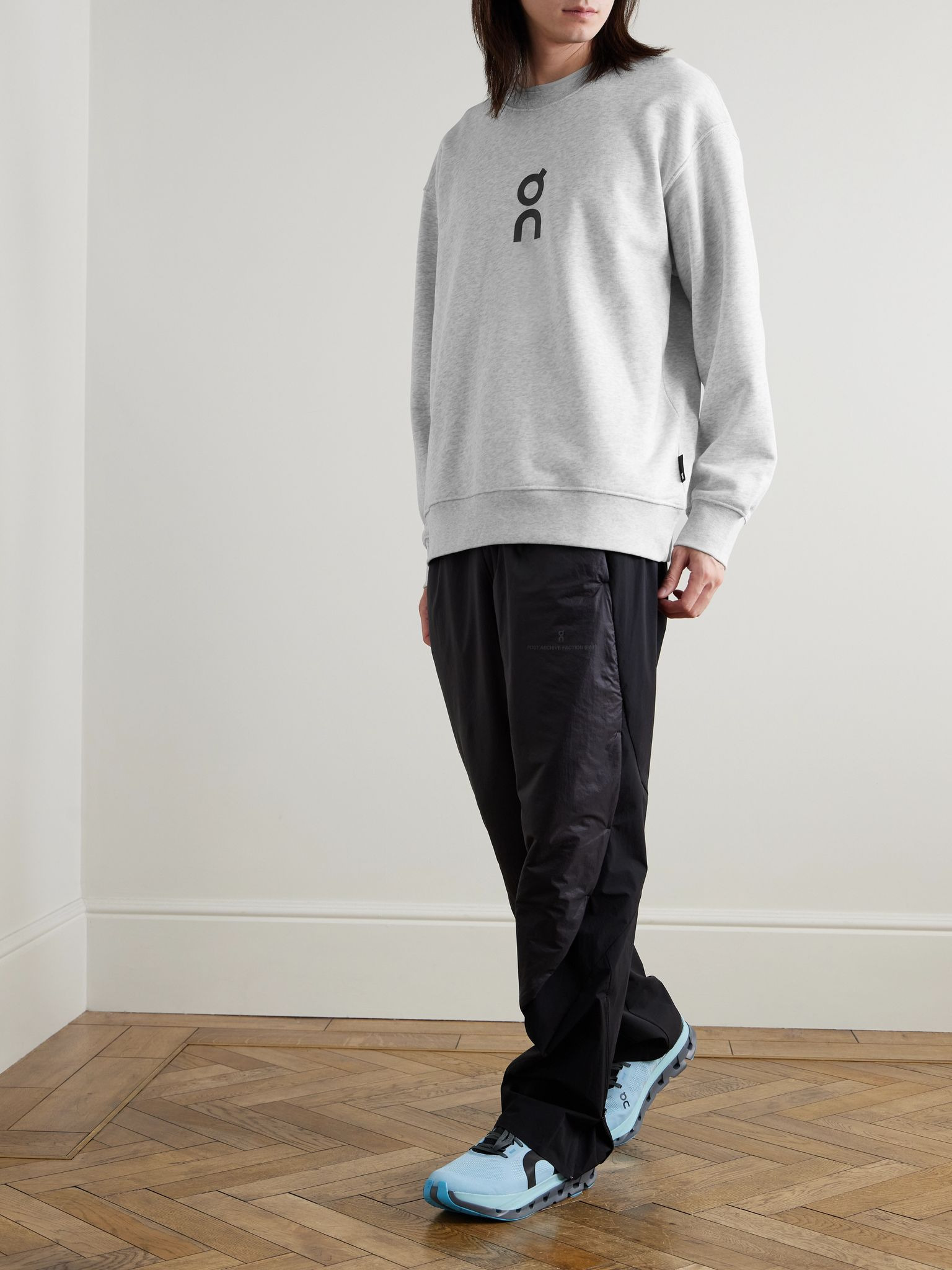 Club Logo-Print Organic Cotton-Blend Jersey Sweatshirt Gray - 2