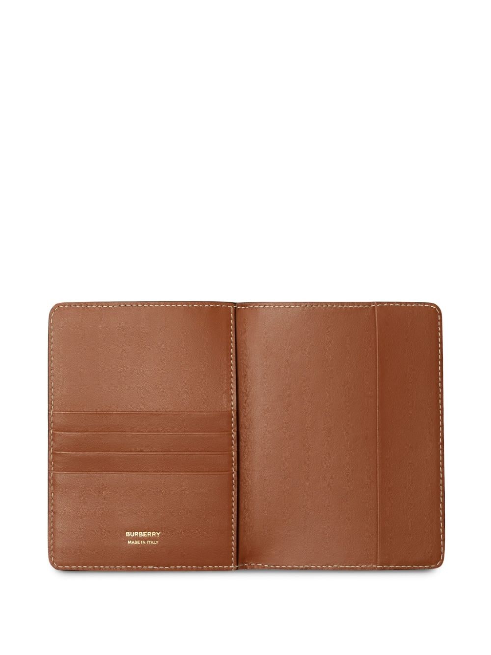 Vintage Check-pattern logo-stamp passport holder - 3