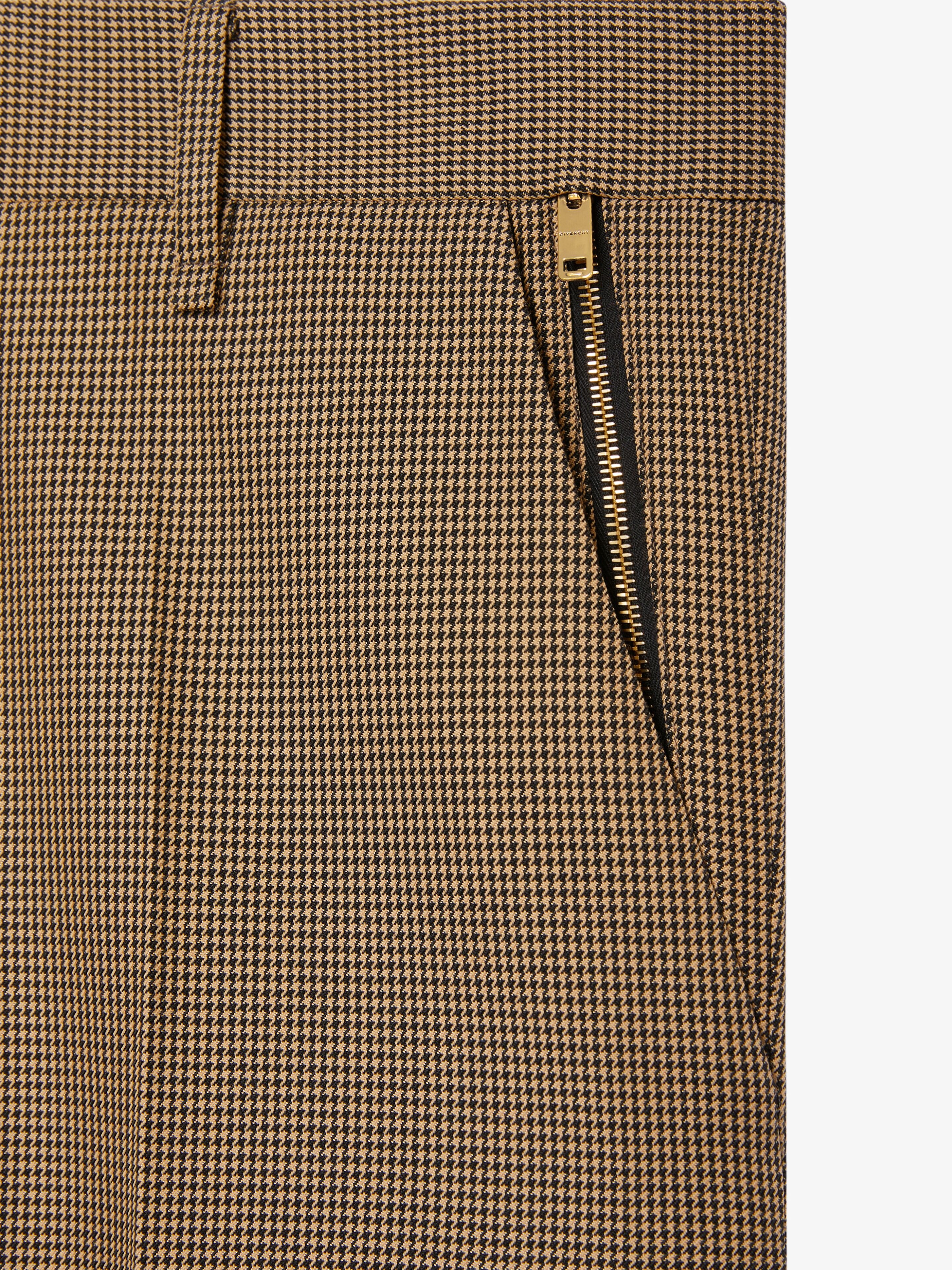 SLIM FIT PANTS IN TECHNICAL FIBER WITH HOUNDSTOOTH PATTERN - 5