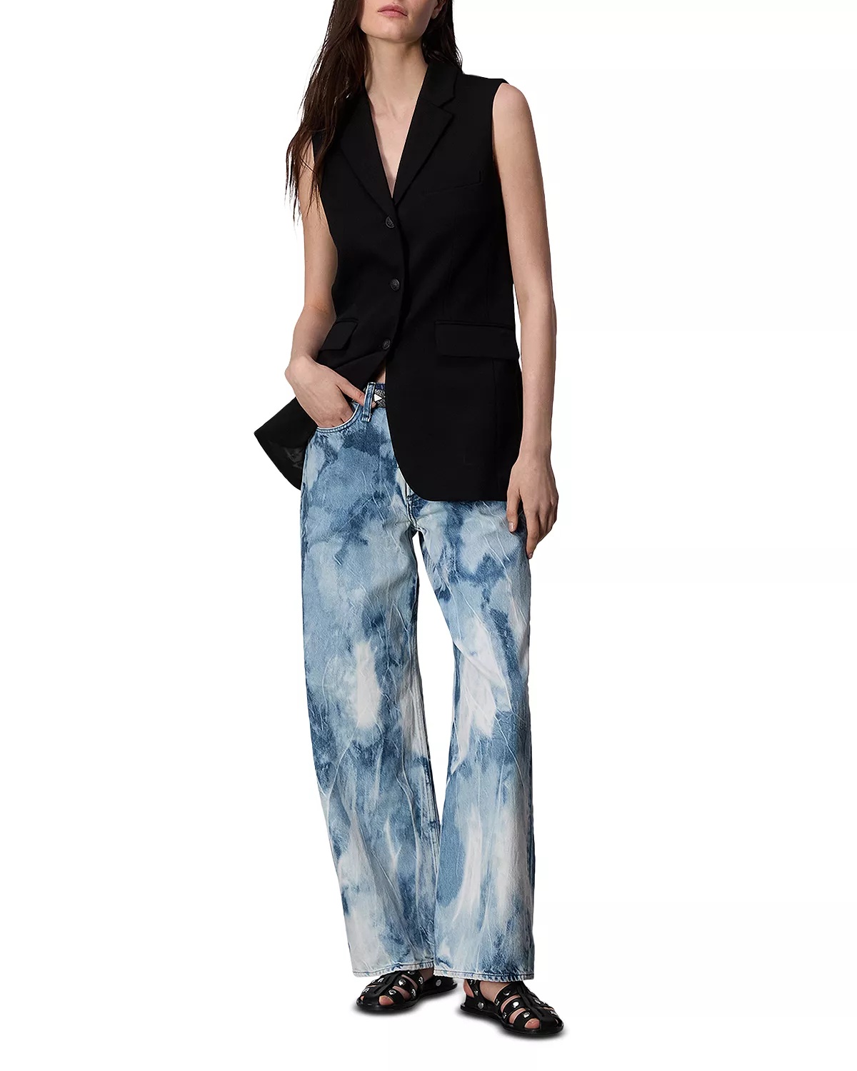 Logan Mid Rise Wide Leg Jeans in Indigo Water Color - 2
