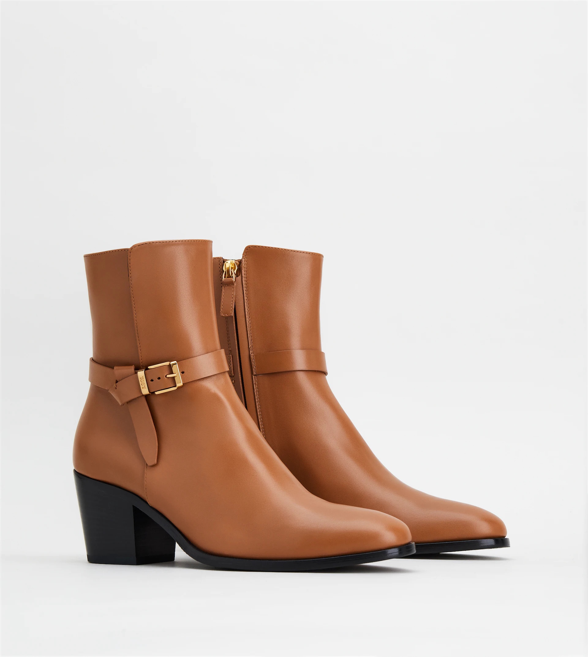 ANKLE BOOTS IN LEATHER - BROWN - 2