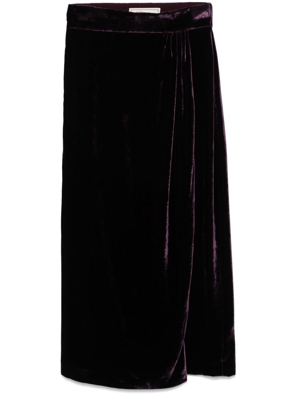 velvet midi skirt - 1