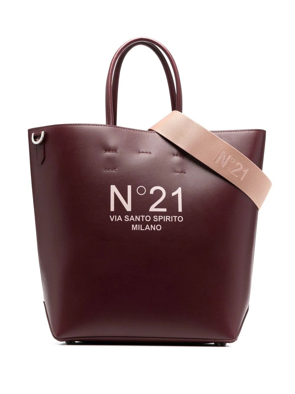 logo-print leather tote bag - 1