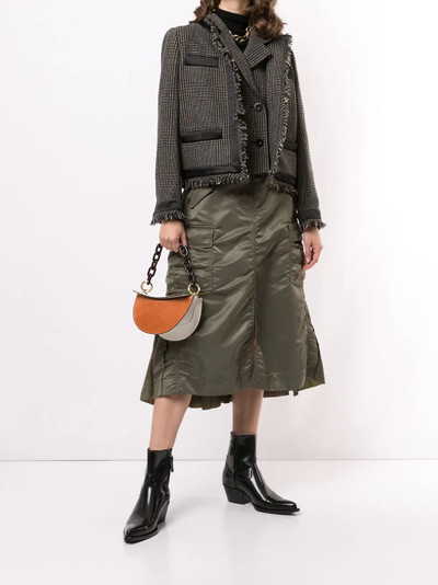 sacai pleated contrast skirt outlook