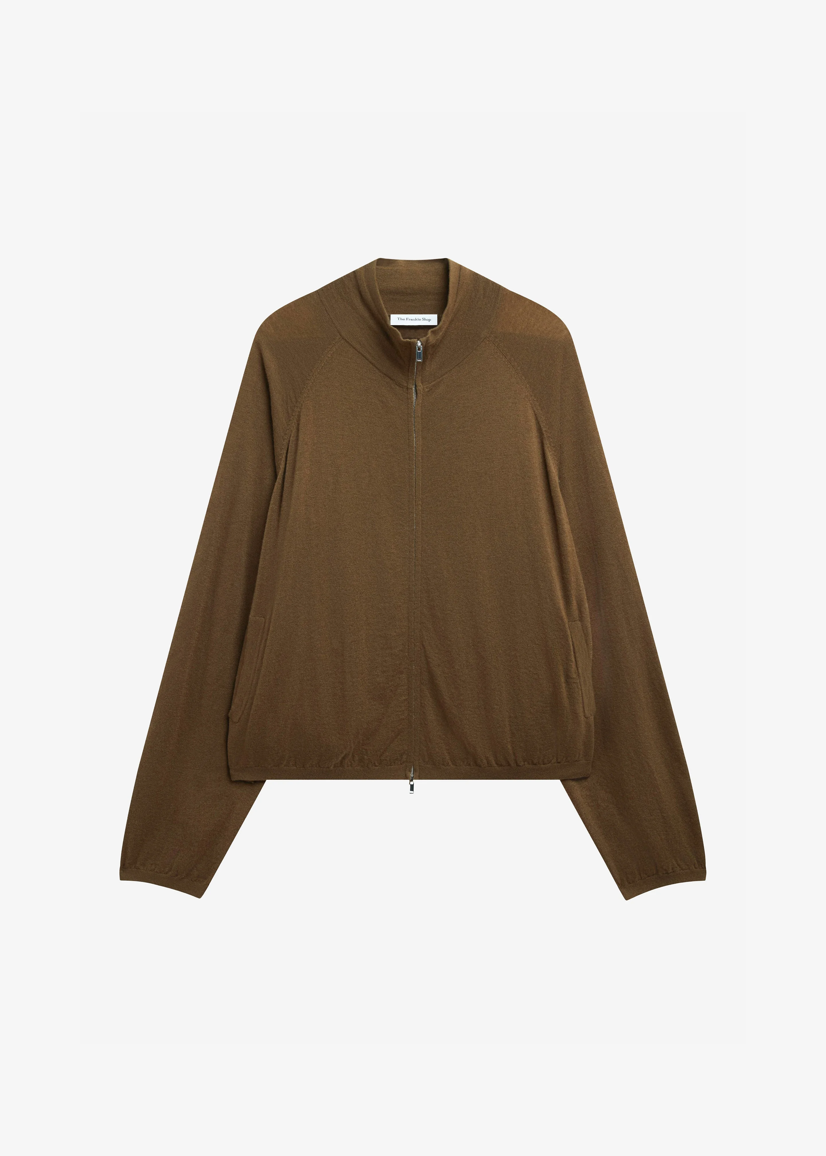 Baxe Knit Track Jacket - Dark Camel - 1