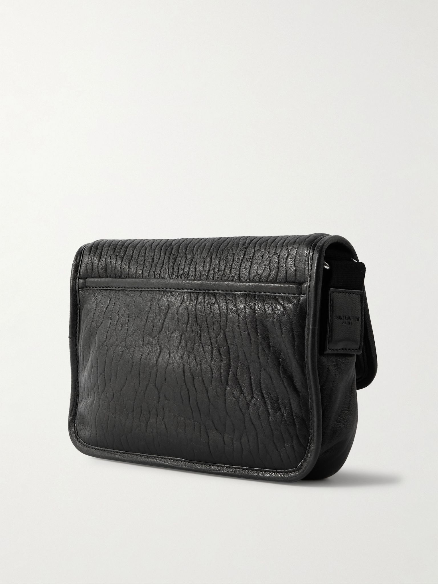 Niki Small Logo-Appliquéd Textured-Leather Messenger Bag Black - 3