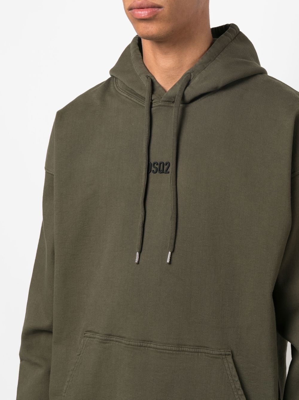 embroidered-logo detail hoodie - 5