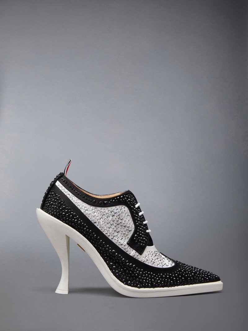 SWAROVSKI SATIN HEELED LONGWING BROGUE 1